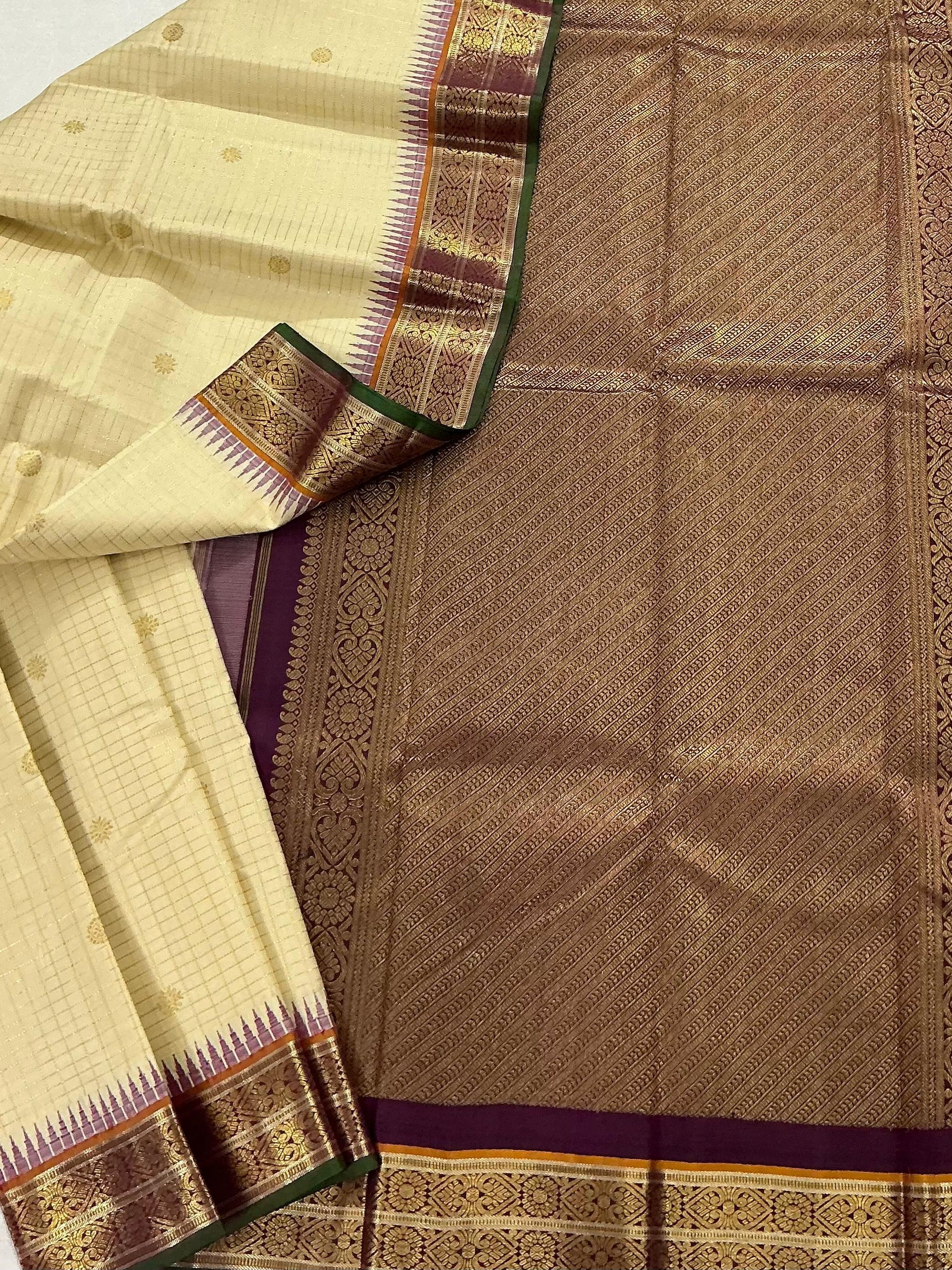 ONAM COLLECTIVE: KORVAI KANJIVARAM SILK WITH KATTAM
