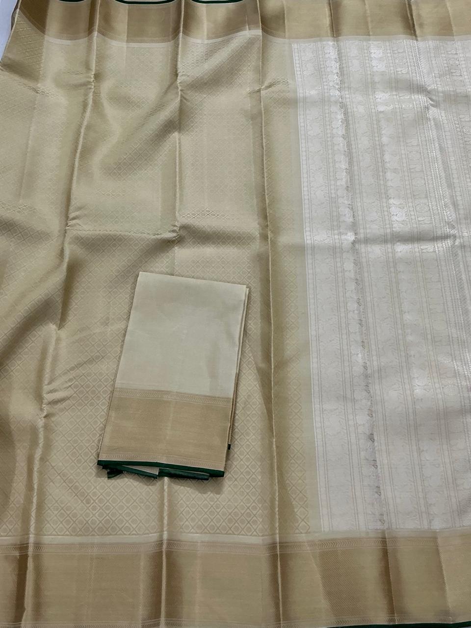 ONAM COLLECTIVE: NO ZARI KANJIVARAM SILK