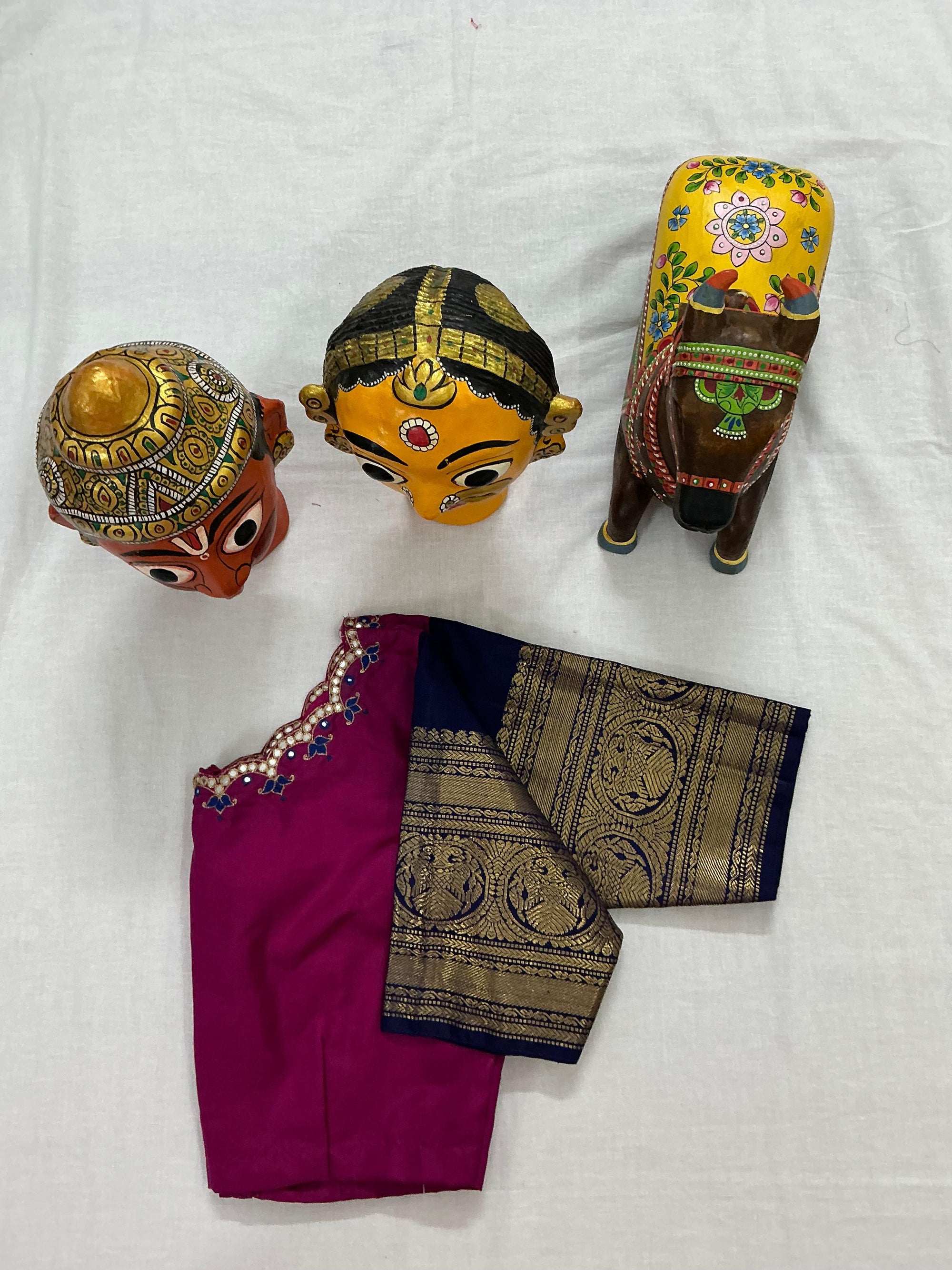 Handcrafted Ready to Wear Blouse : Kanjivaram Silk (Magenta)
