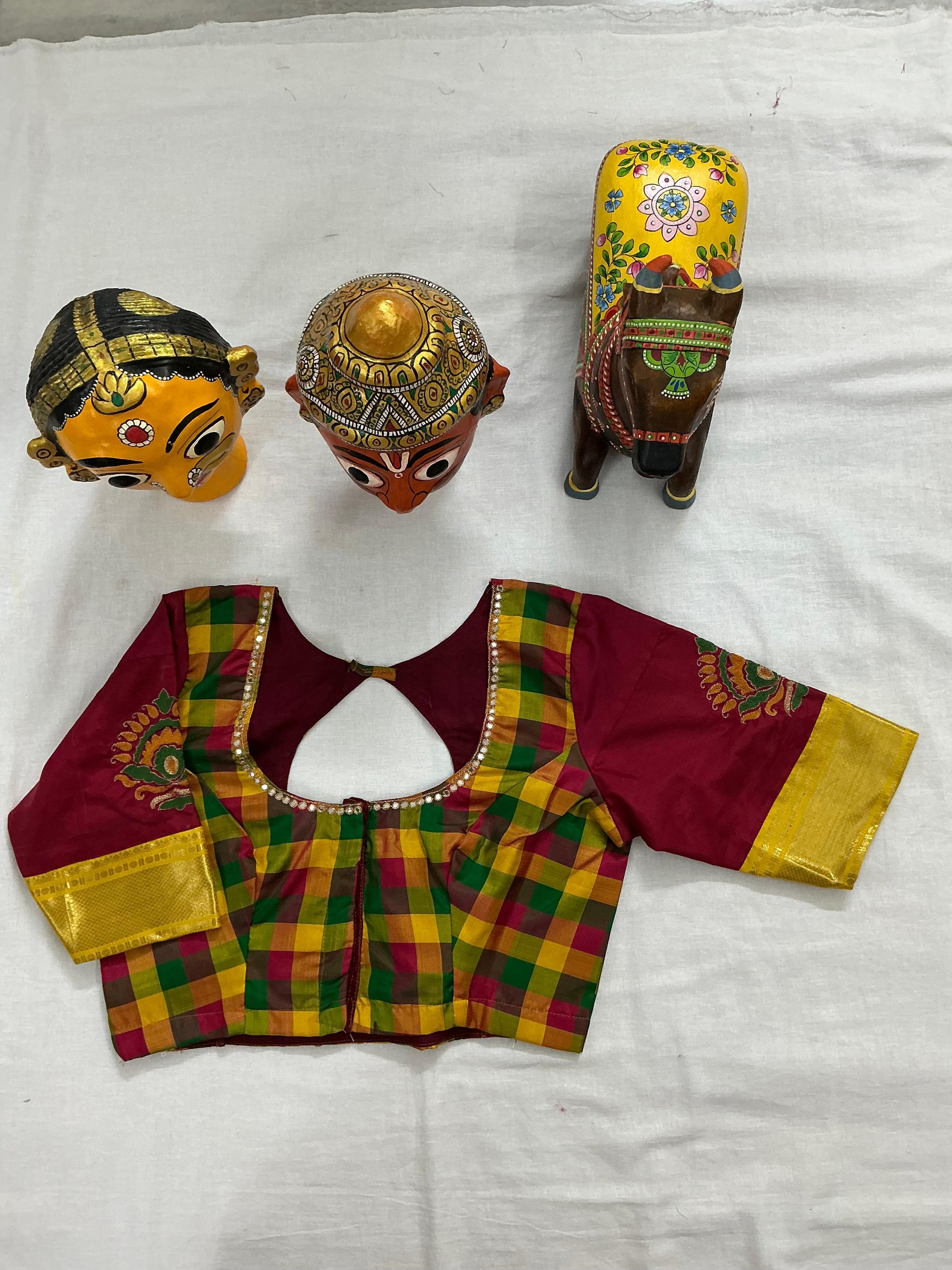 Handcrafted Ready to Wear Blouse : Kanjivaram Silk (Multi colors)