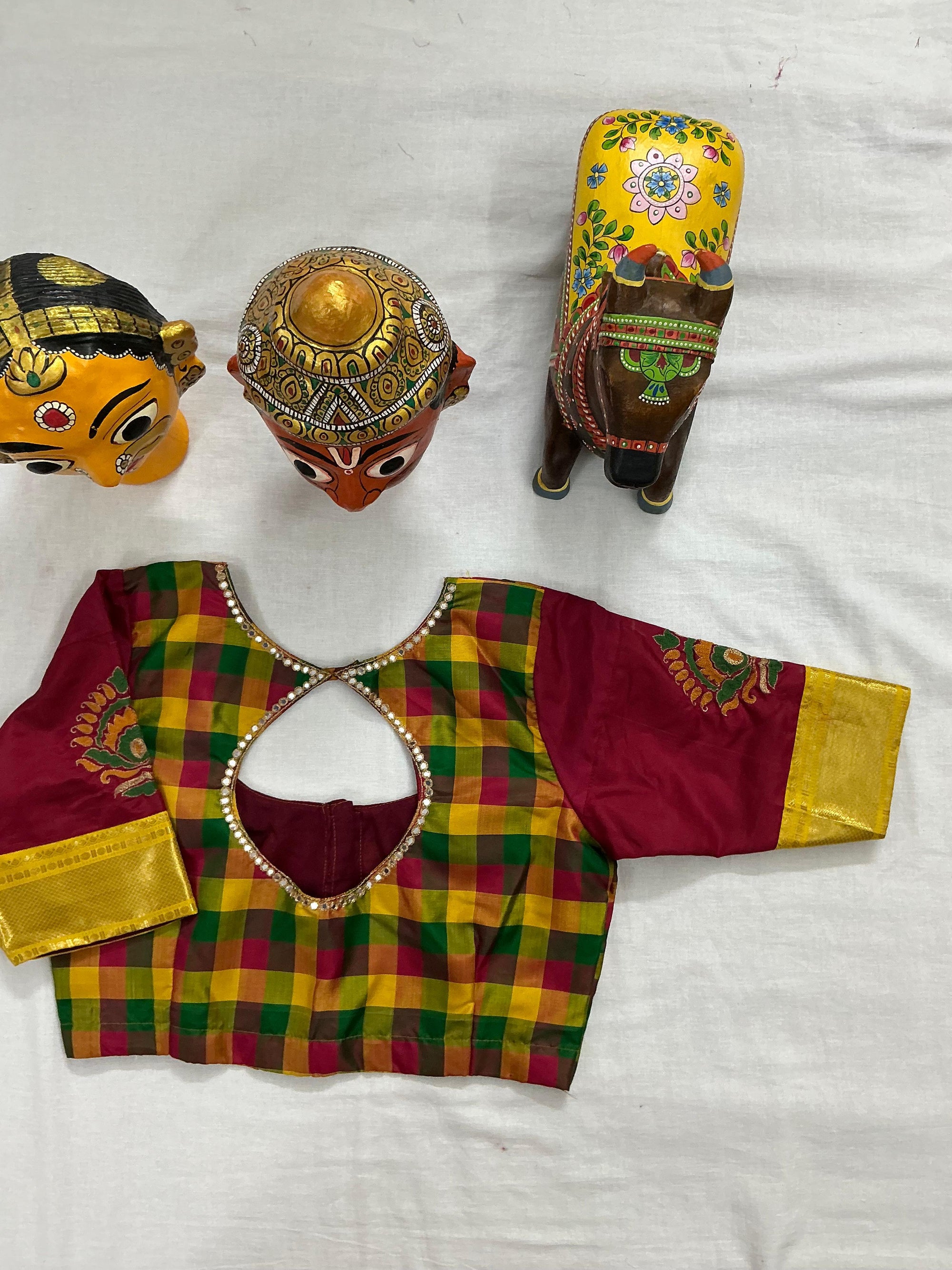 Handcrafted Ready to Wear Blouse : Kanjivaram Silk (Multi colors)