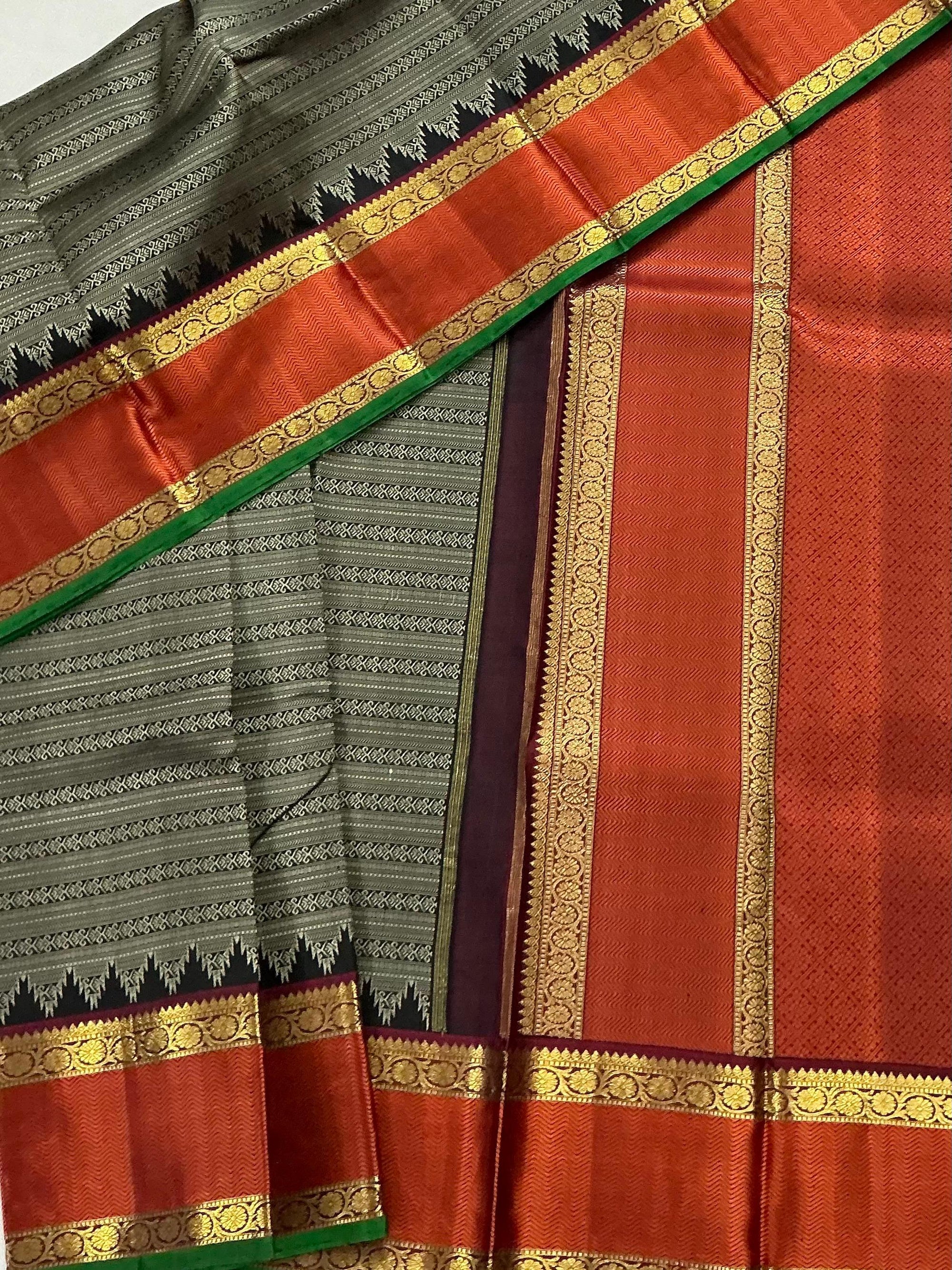 MYTHILI:  Varisaipettu Korvai Kanjivaram Silk
