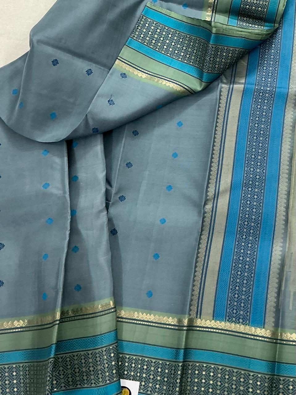 No Kanjivaram Soft Silk : Soft Blue &amp; Mint green