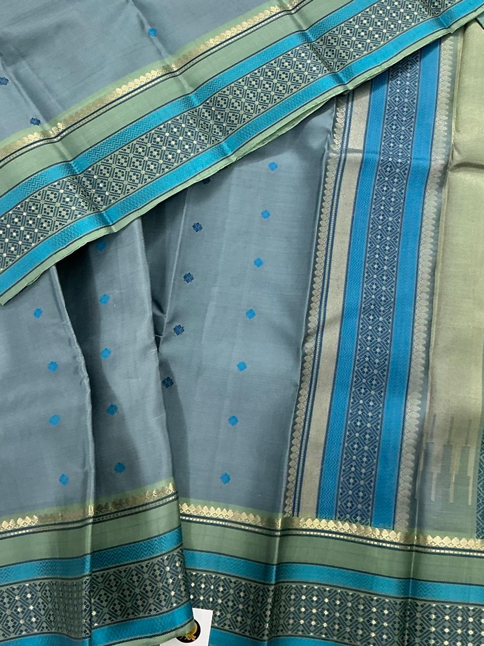 No Kanjivaram Soft Silk : Soft Blue &amp; Mint green