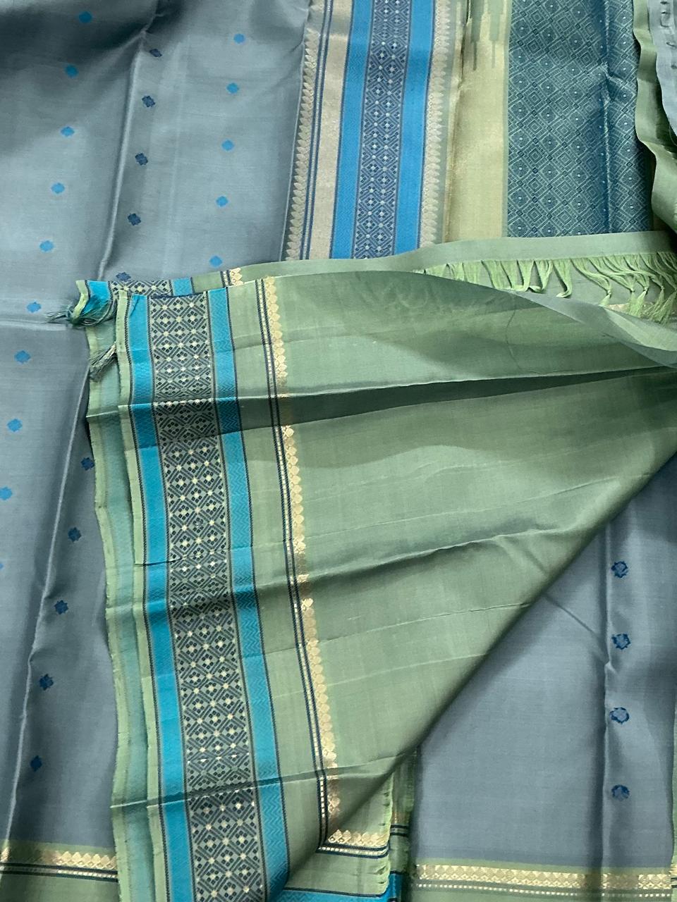 No Kanjivaram Soft Silk : Soft Blue &amp; Mint green