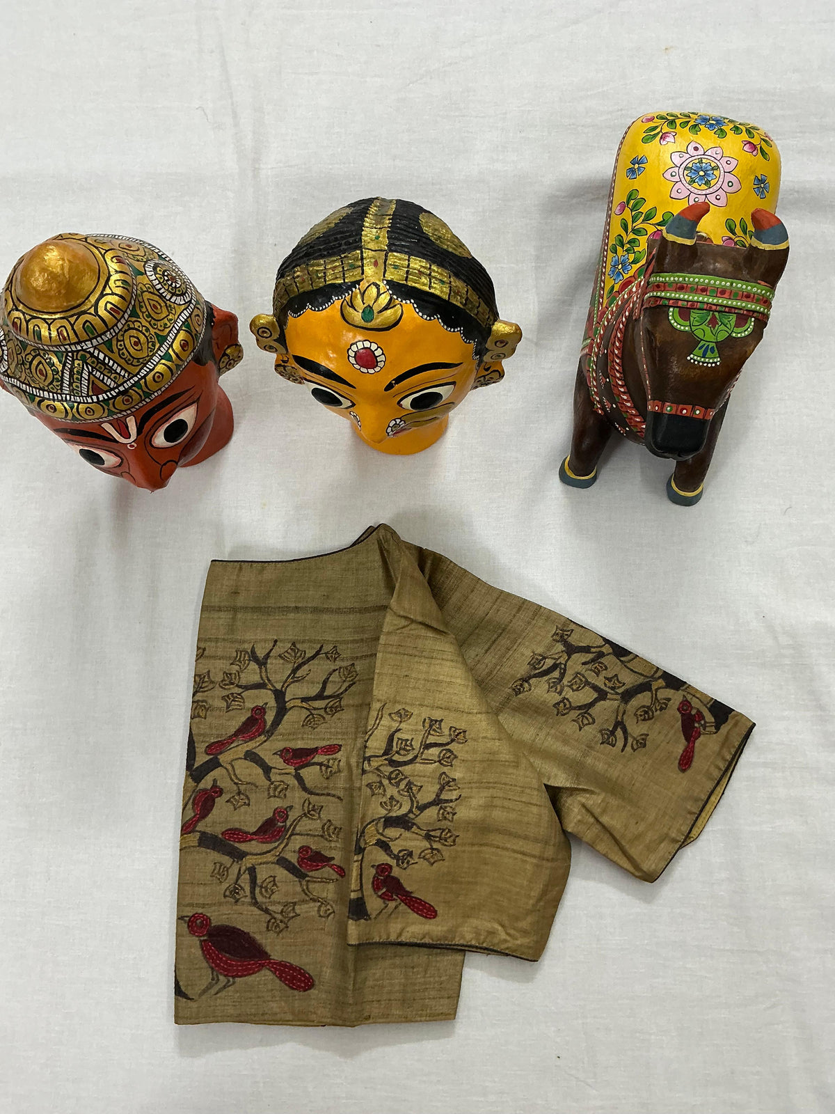Handcrafted Ready to Wear Blouse : Kamaniya Kantha Tussar