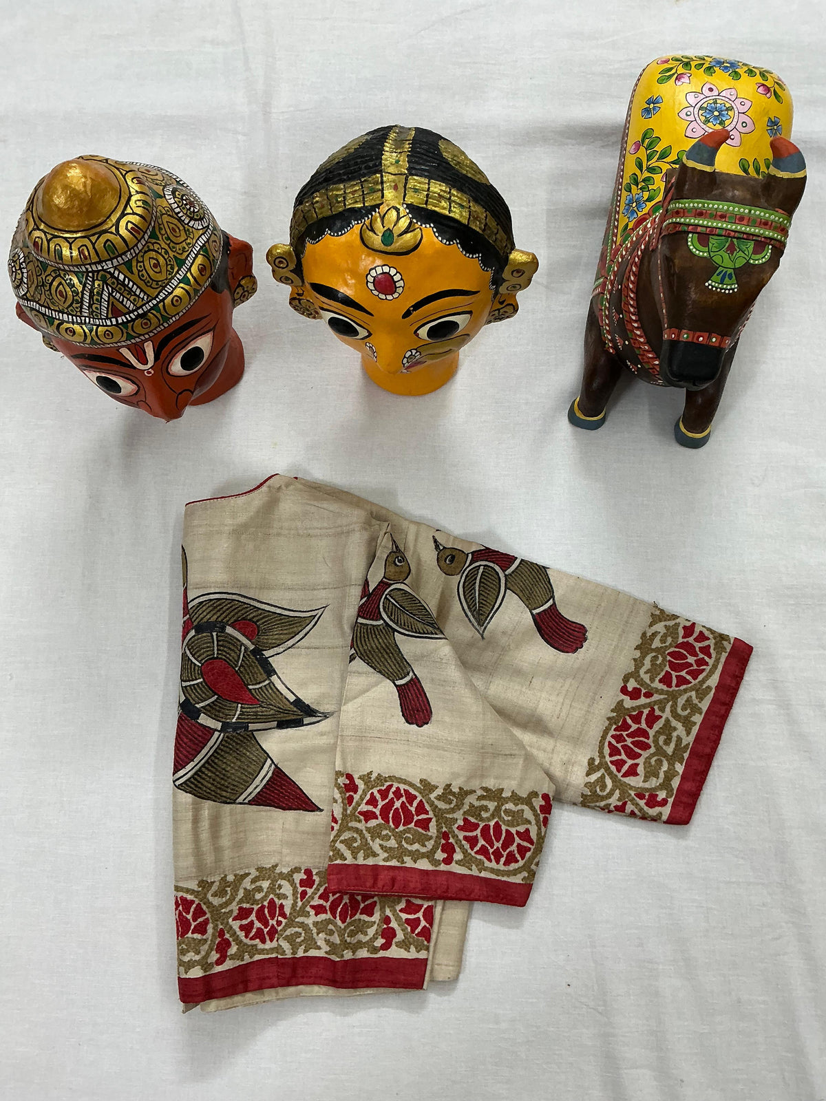 Handcrafted Ready to Wear Blouse : Kamaniya Kantha Tussar