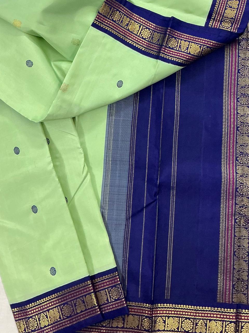 MAATHEY: Korvai Kanjivaram Silk (Aqua Green)