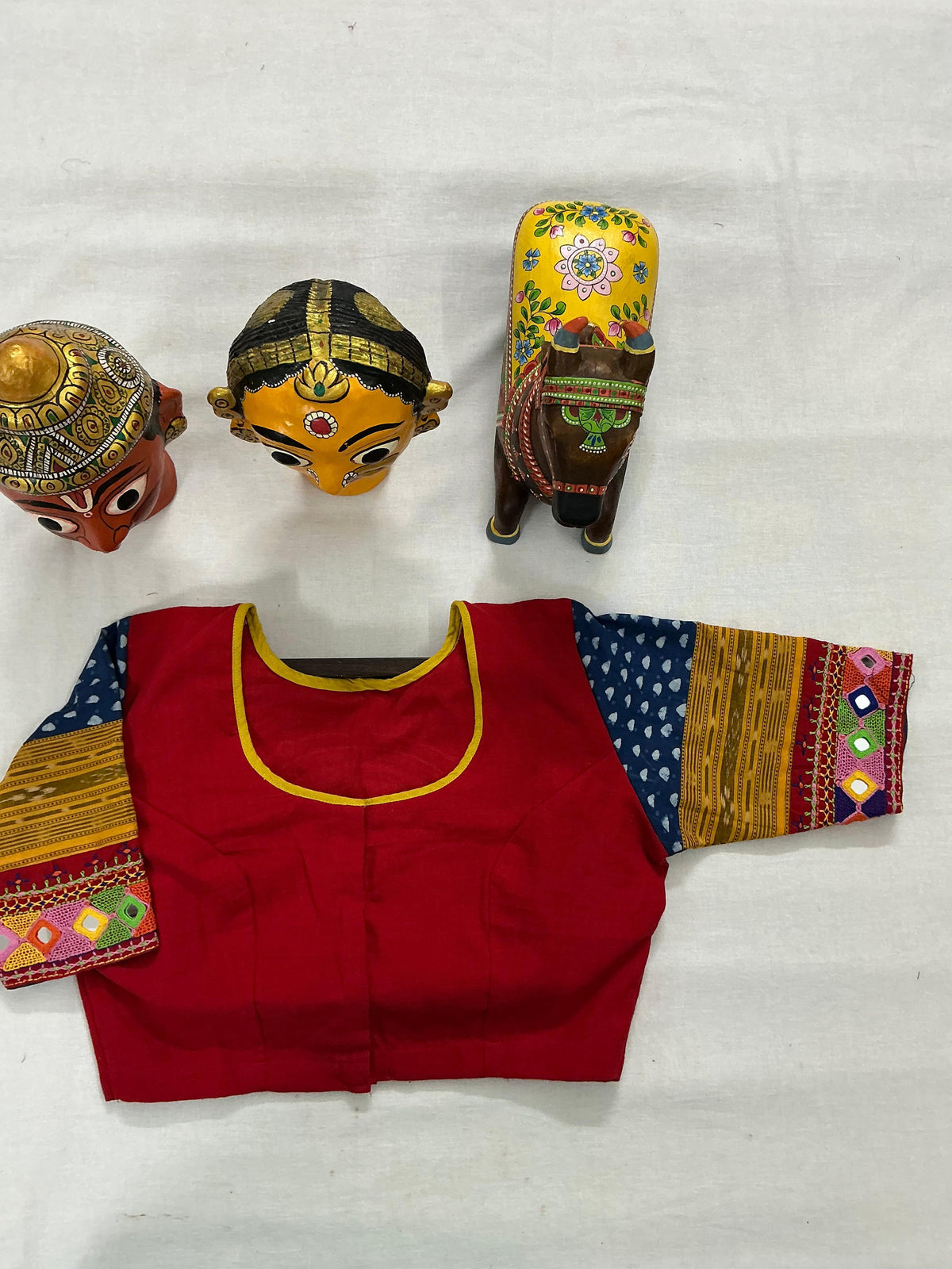 Handcrafted Ready to Wear Blouse : Lambani &amp; Blockprints in Cotton