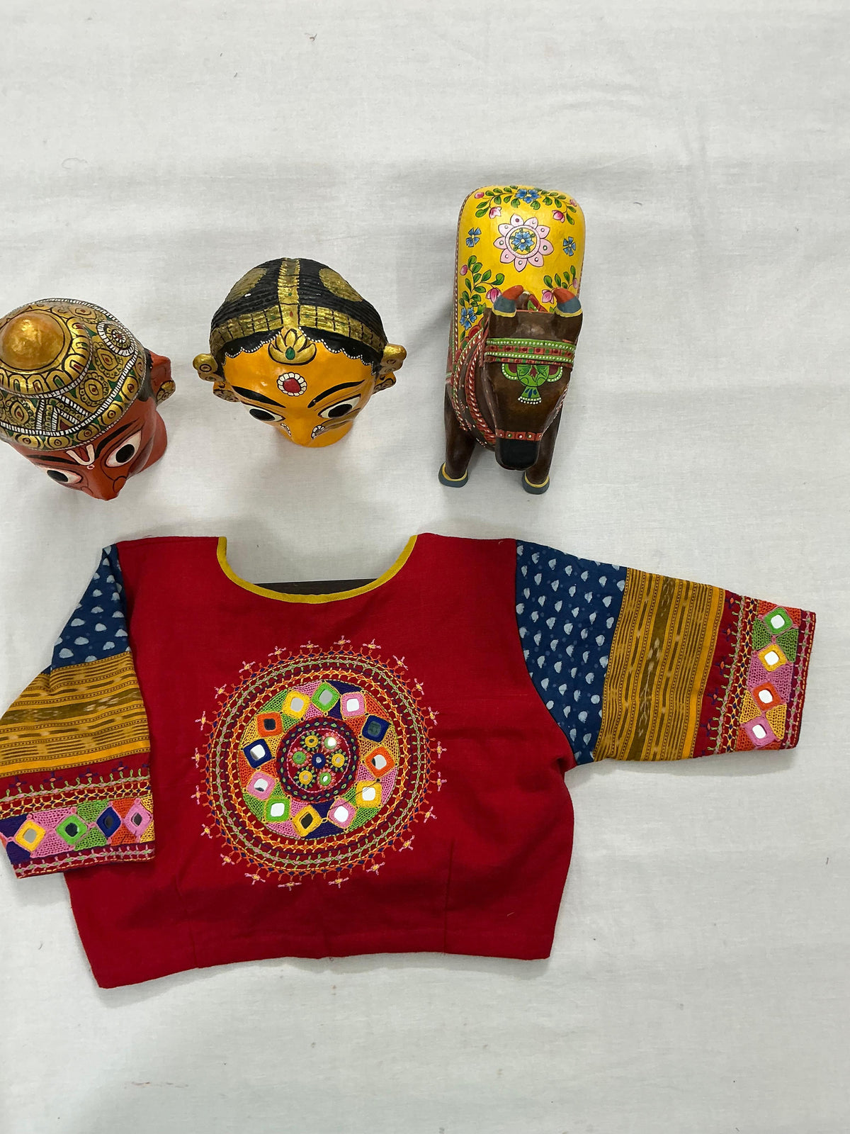 Handcrafted Ready to Wear Blouse : Lambani &amp; Blockprints in Cotton