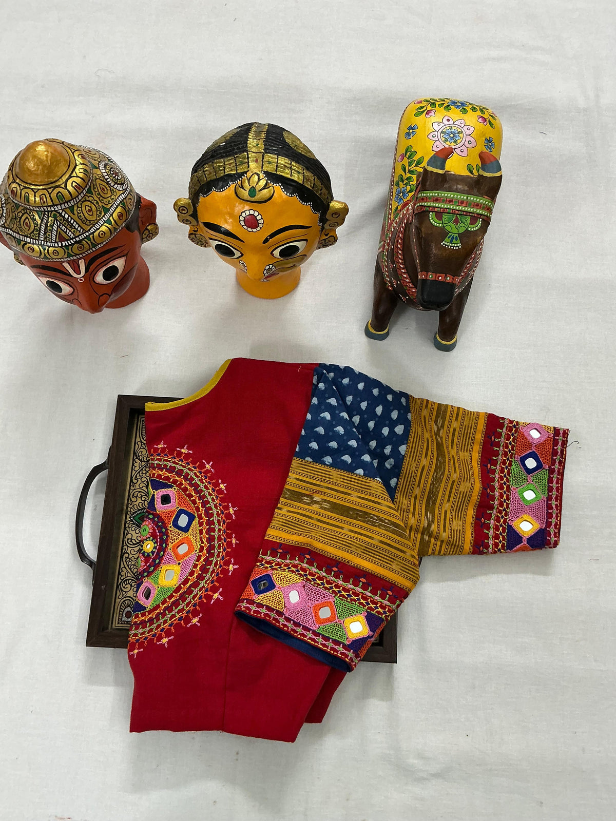 Handcrafted Ready to Wear Blouse : Lambani &amp; Blockprints in Cotton