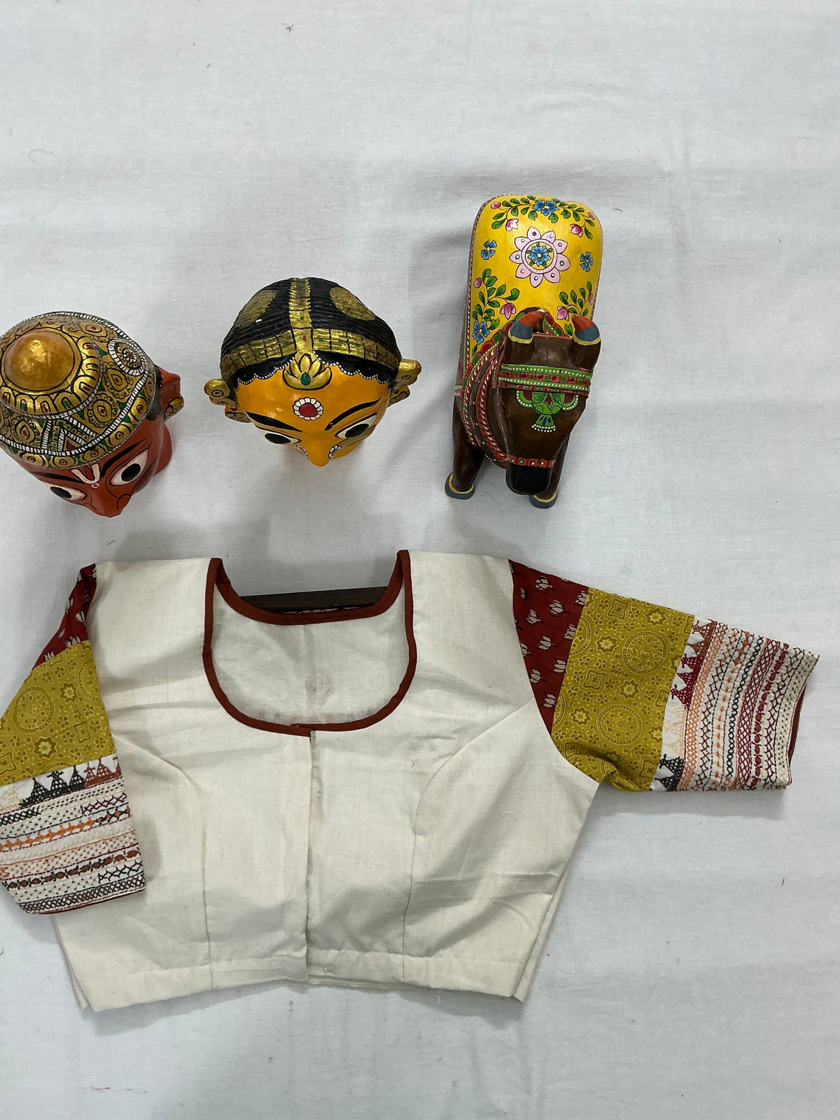 Handcrafted Ready to Wear Blouse : Lambani &amp; Blockprints in Cotton