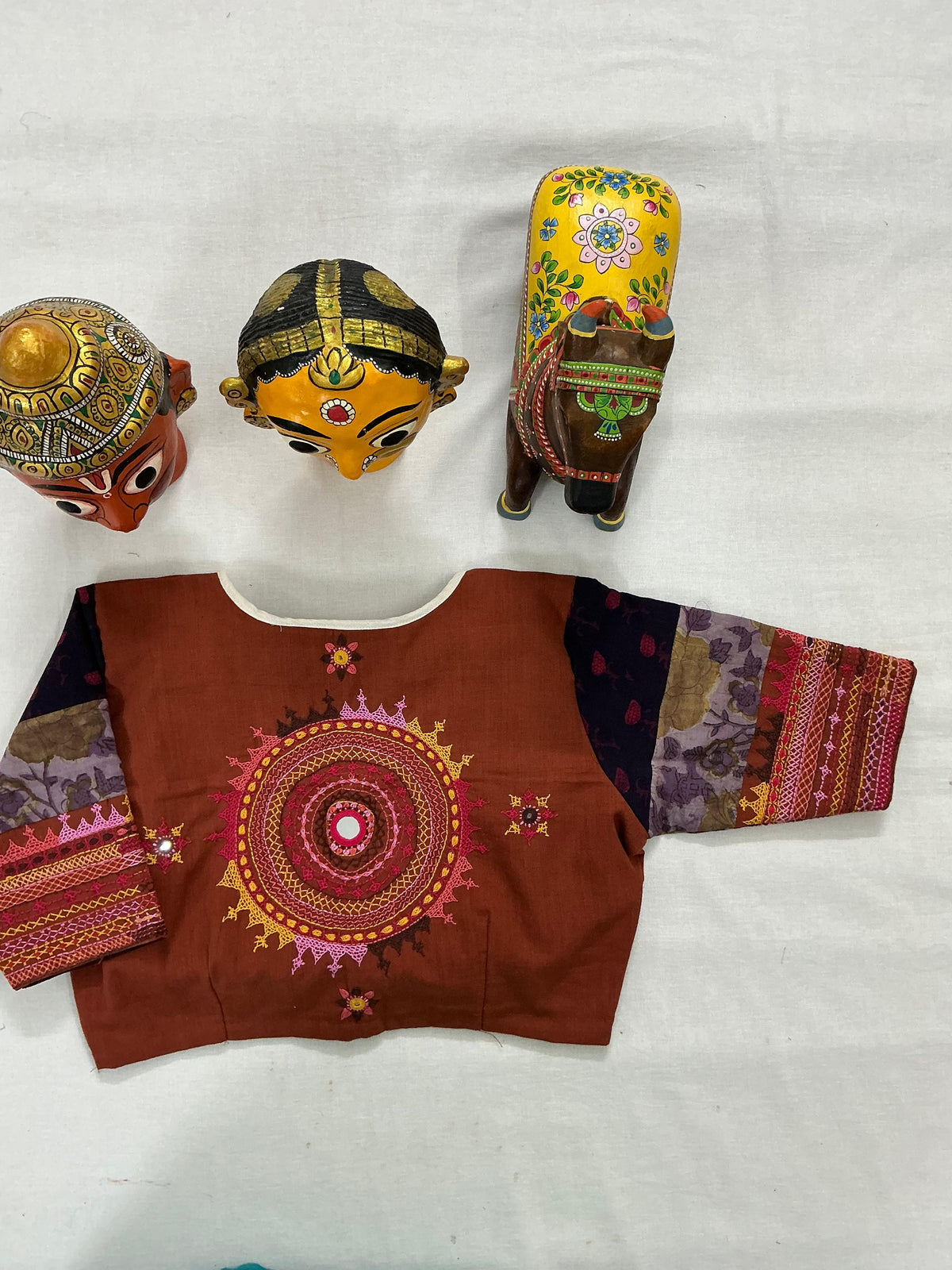 Handcrafted Ready to Wear Blouse : Lambani &amp; Blockprints in Cotton