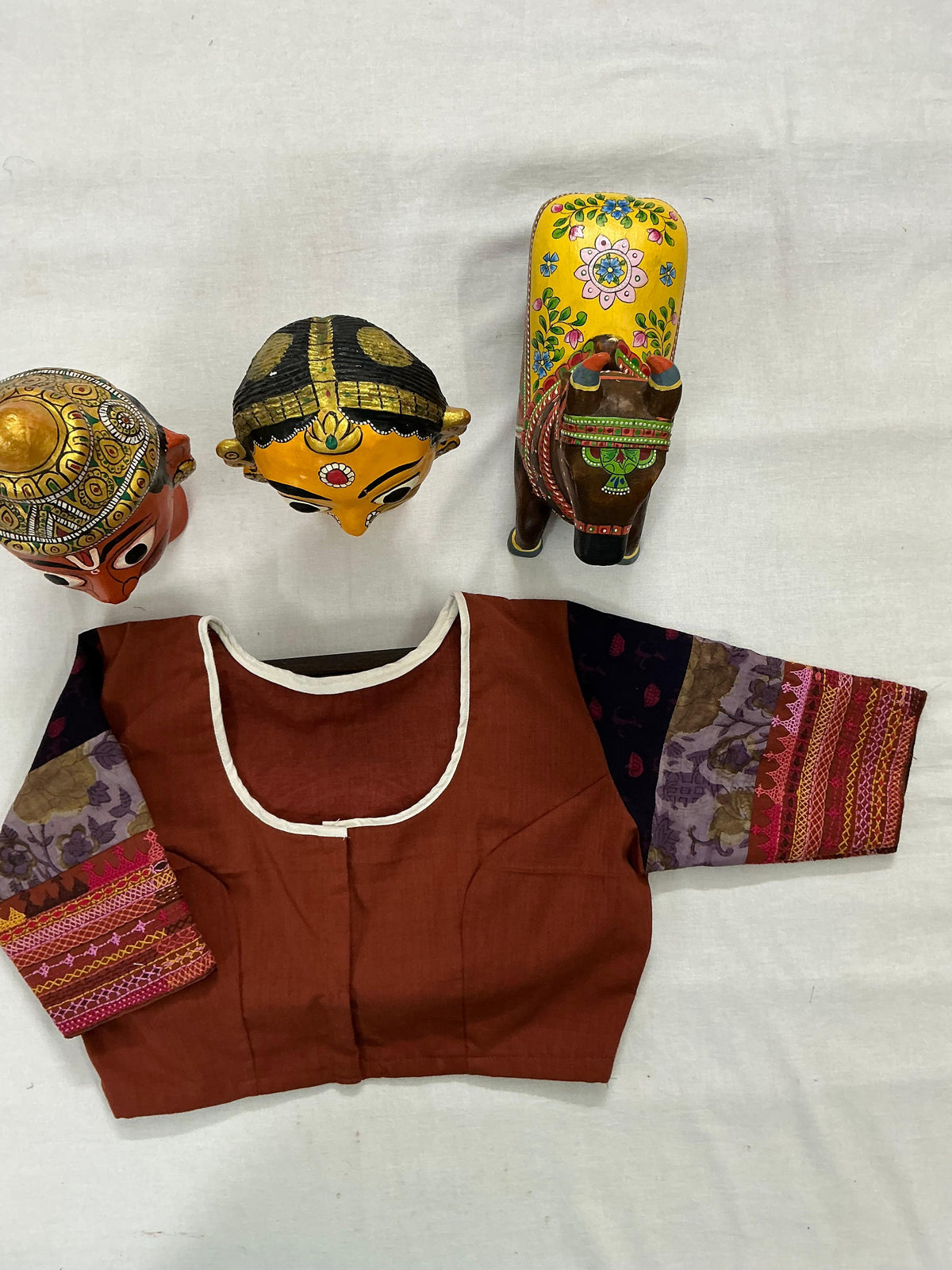 Handcrafted Ready to Wear Blouse : Lambani &amp; Blockprints in Cotton