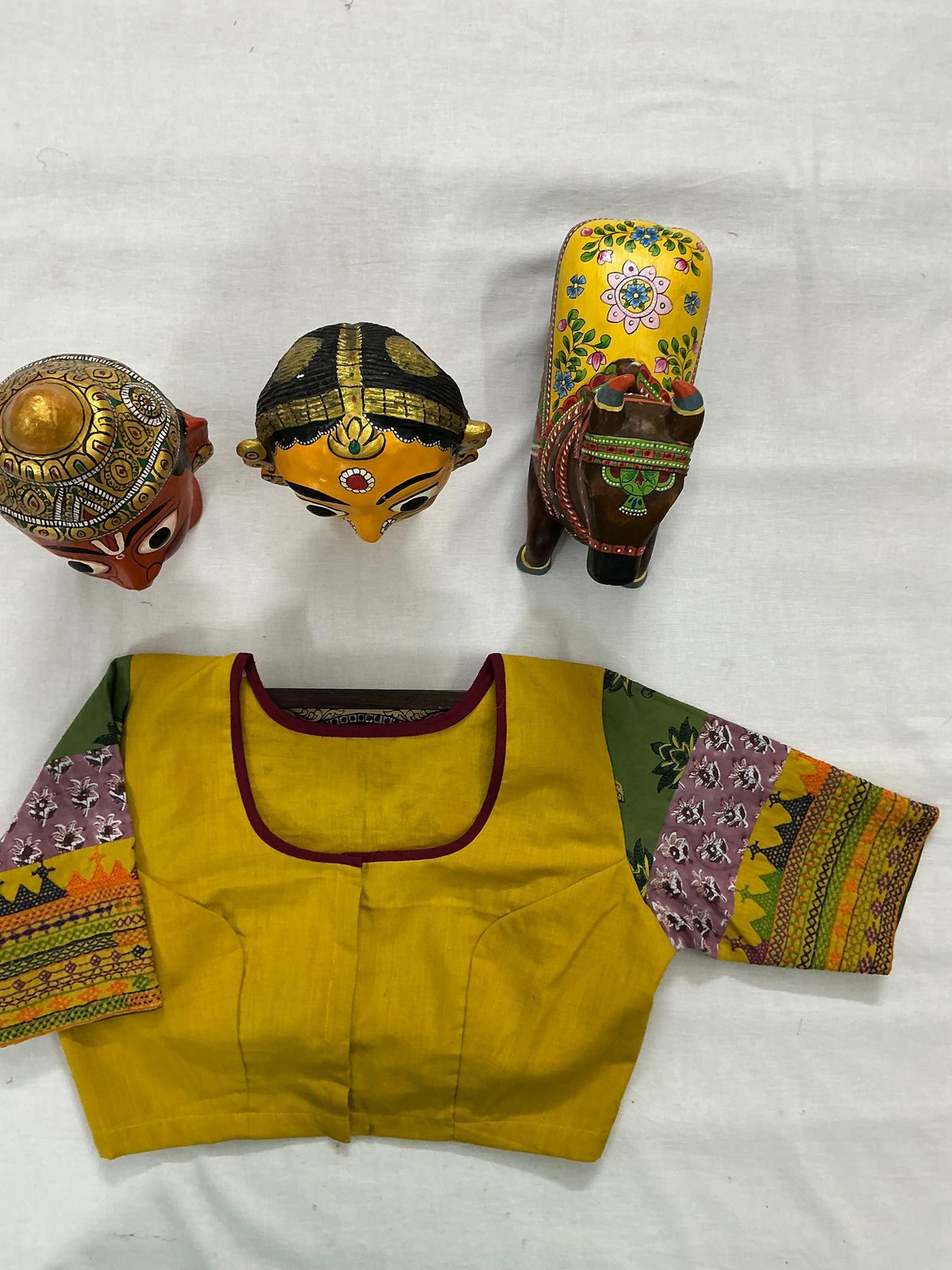 Handcrafted Ready to Wear Blouse : Lambani &amp; Blockprints in Cotton