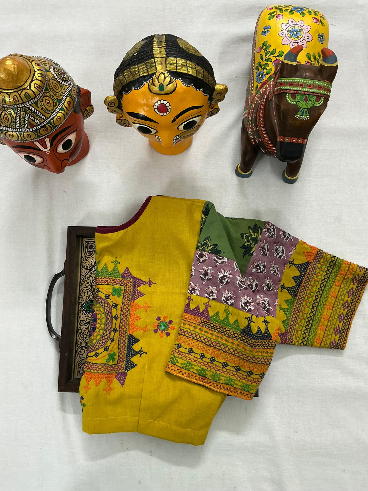 Handcrafted Ready to Wear Blouse : Lambani &amp; Blockprints in Cotton