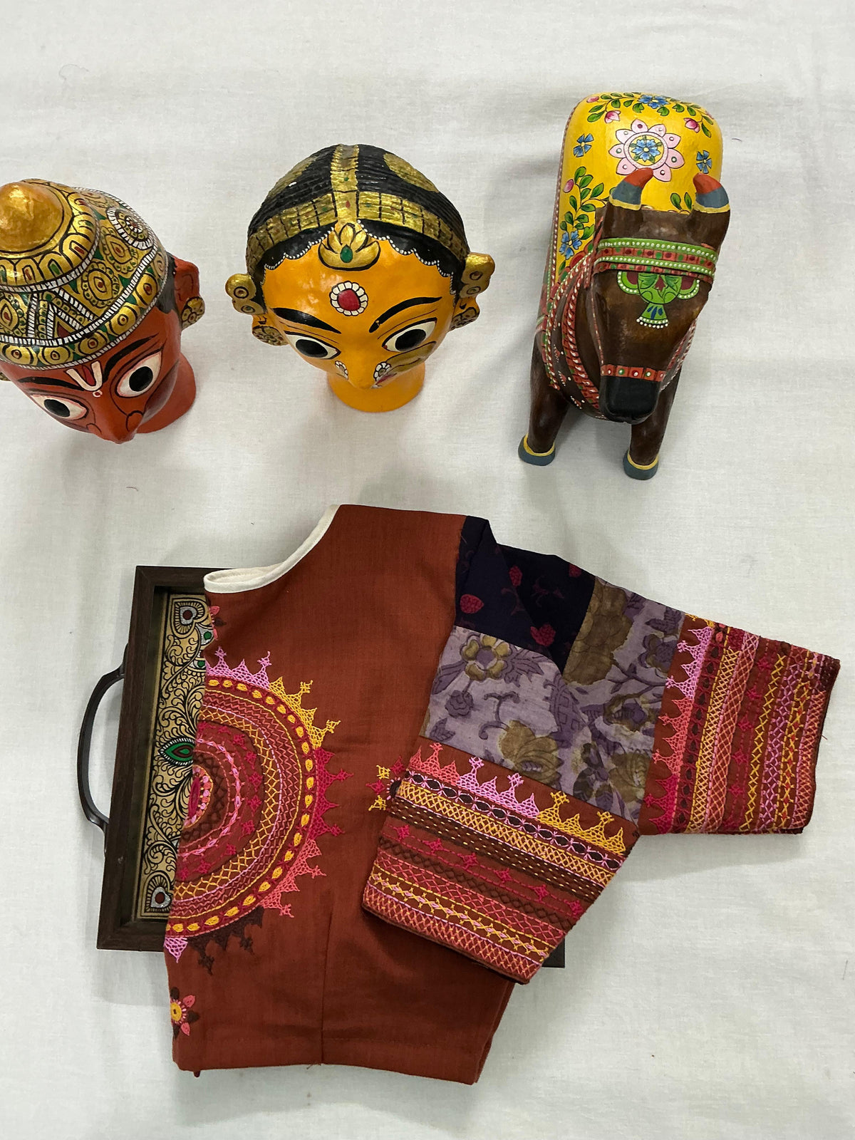 Handcrafted Ready to Wear Blouse : Lambani &amp; Blockprints in Cotton