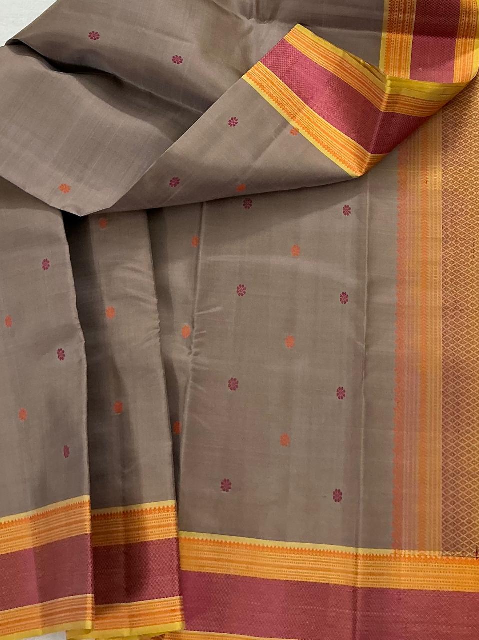 No Kanjivaram Soft Silk : Brown Grey