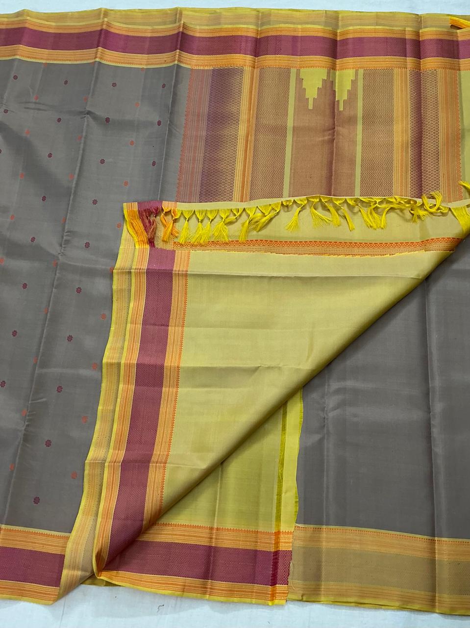 No Kanjivaram Soft Silk : Brown Grey