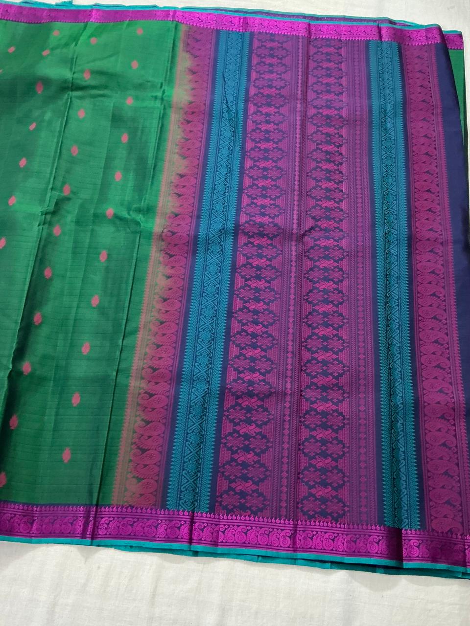 No Kanjivaram Soft Silk : Deep Jade Green