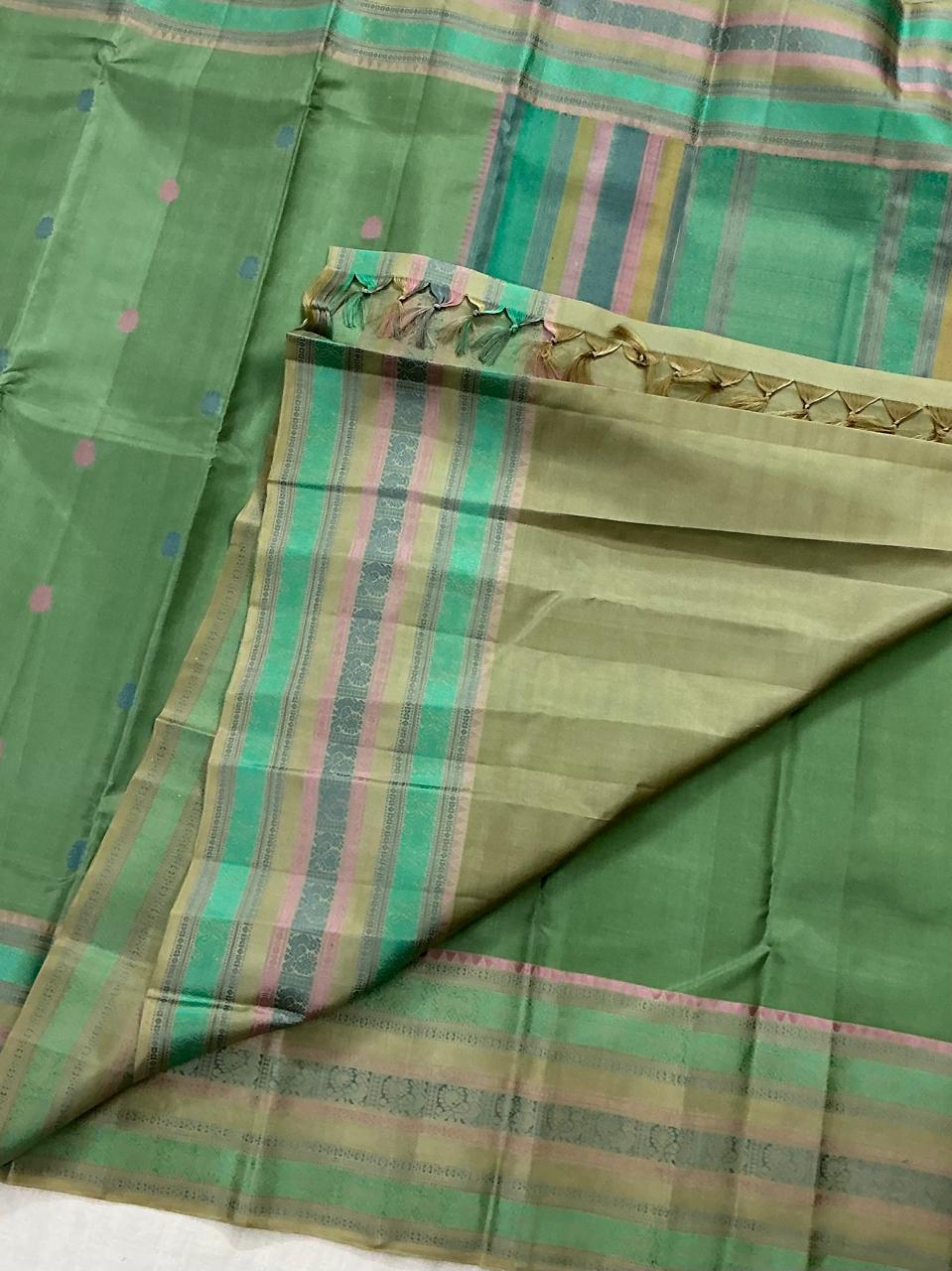 No Kanjivaram Soft Silk : Sea Foam Green