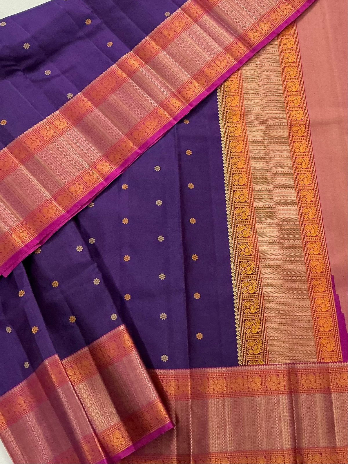 No Kanjivaram Soft Silk :Purple &amp; Pink