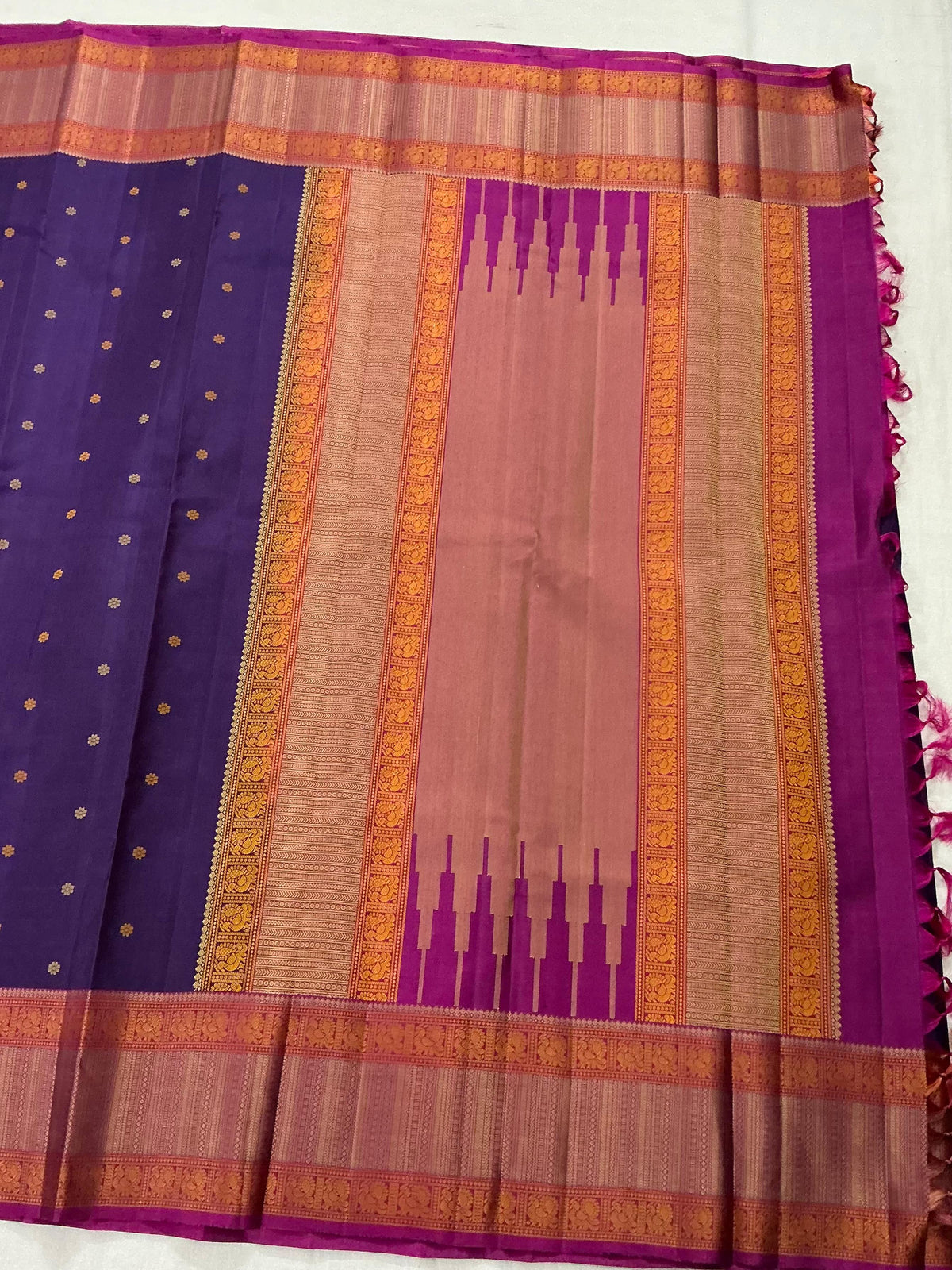 No Kanjivaram Soft Silk :Purple &amp; Pink