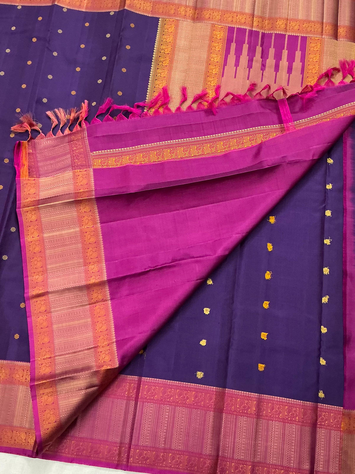 No Kanjivaram Soft Silk :Purple &amp; Pink