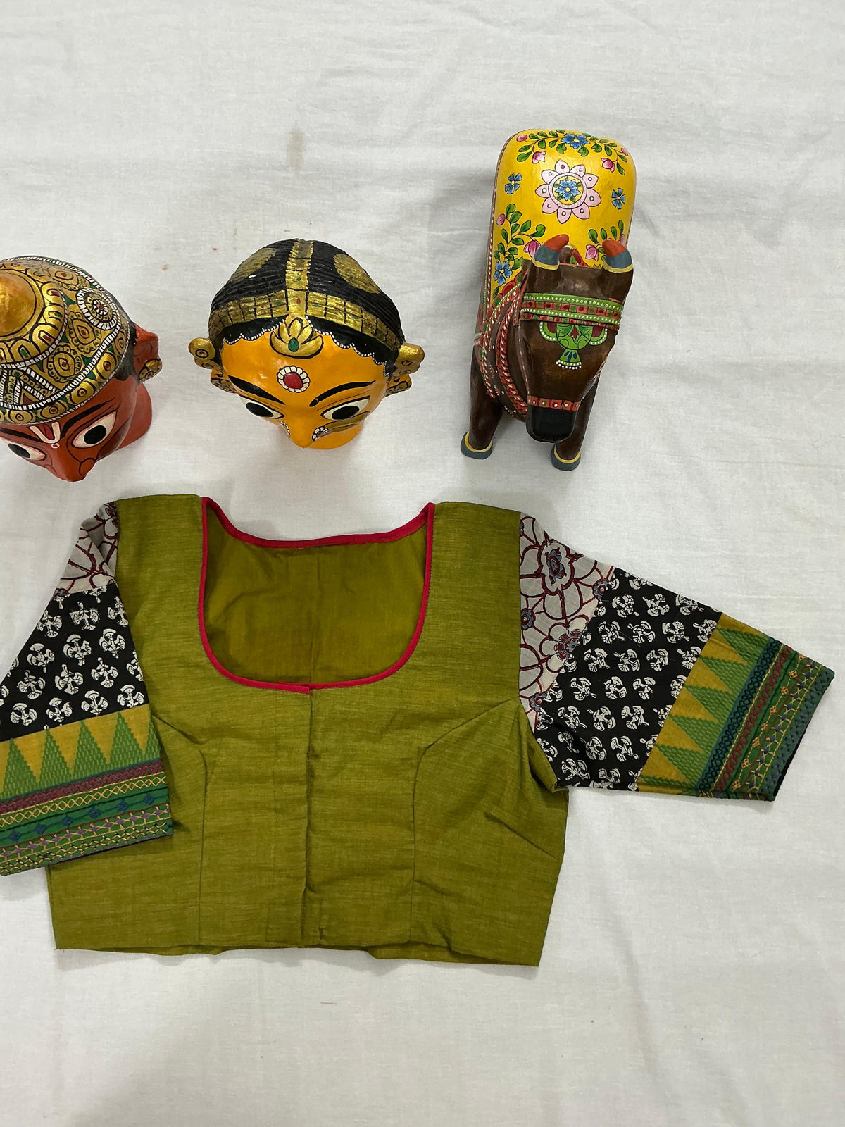 Handcrafted Ready to Wear Blouse : Lambani &amp; Blockprints in Cotton