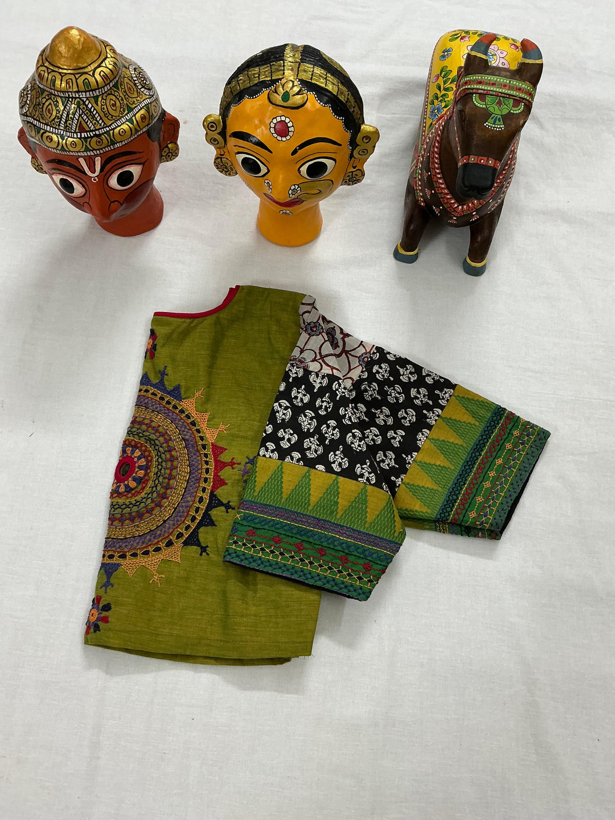 Handcrafted Ready to Wear Blouse : Lambani &amp; Blockprints in Cotton