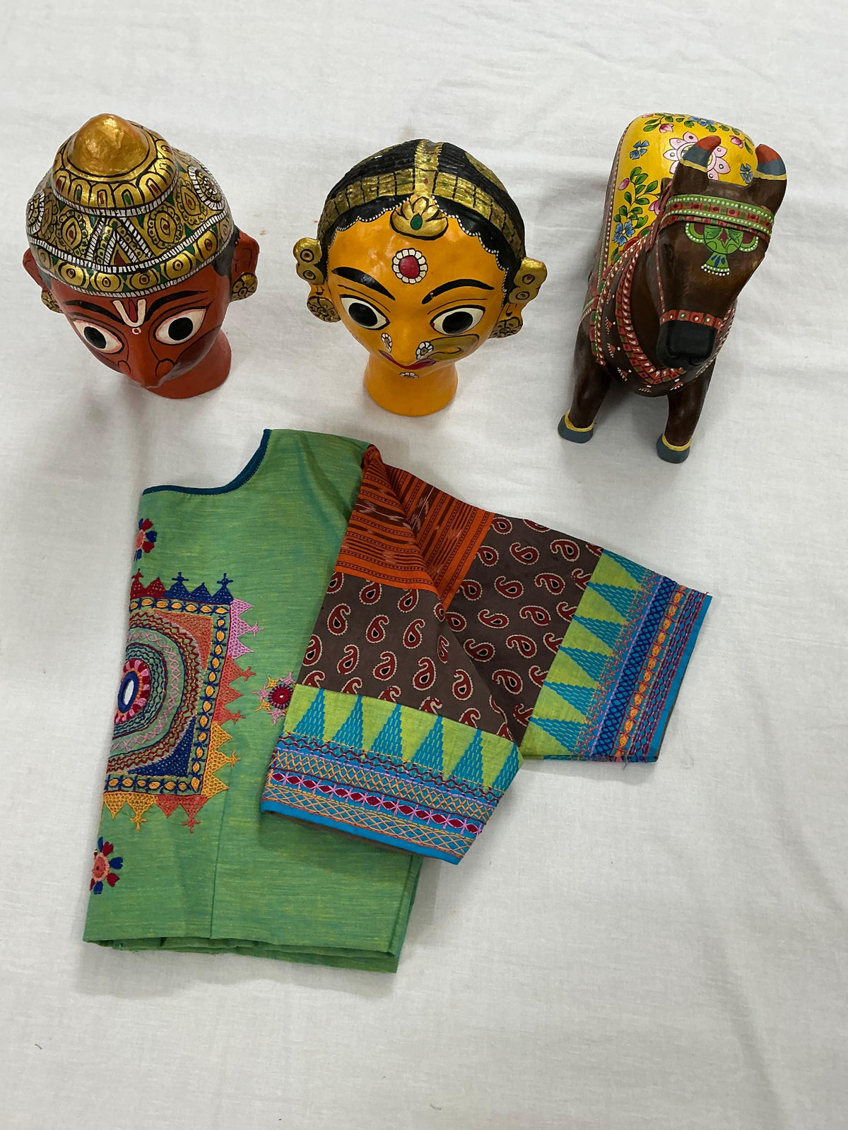 Handcrafted Ready to Wear Blouse : Lambani &amp; Blockprints in Cotton