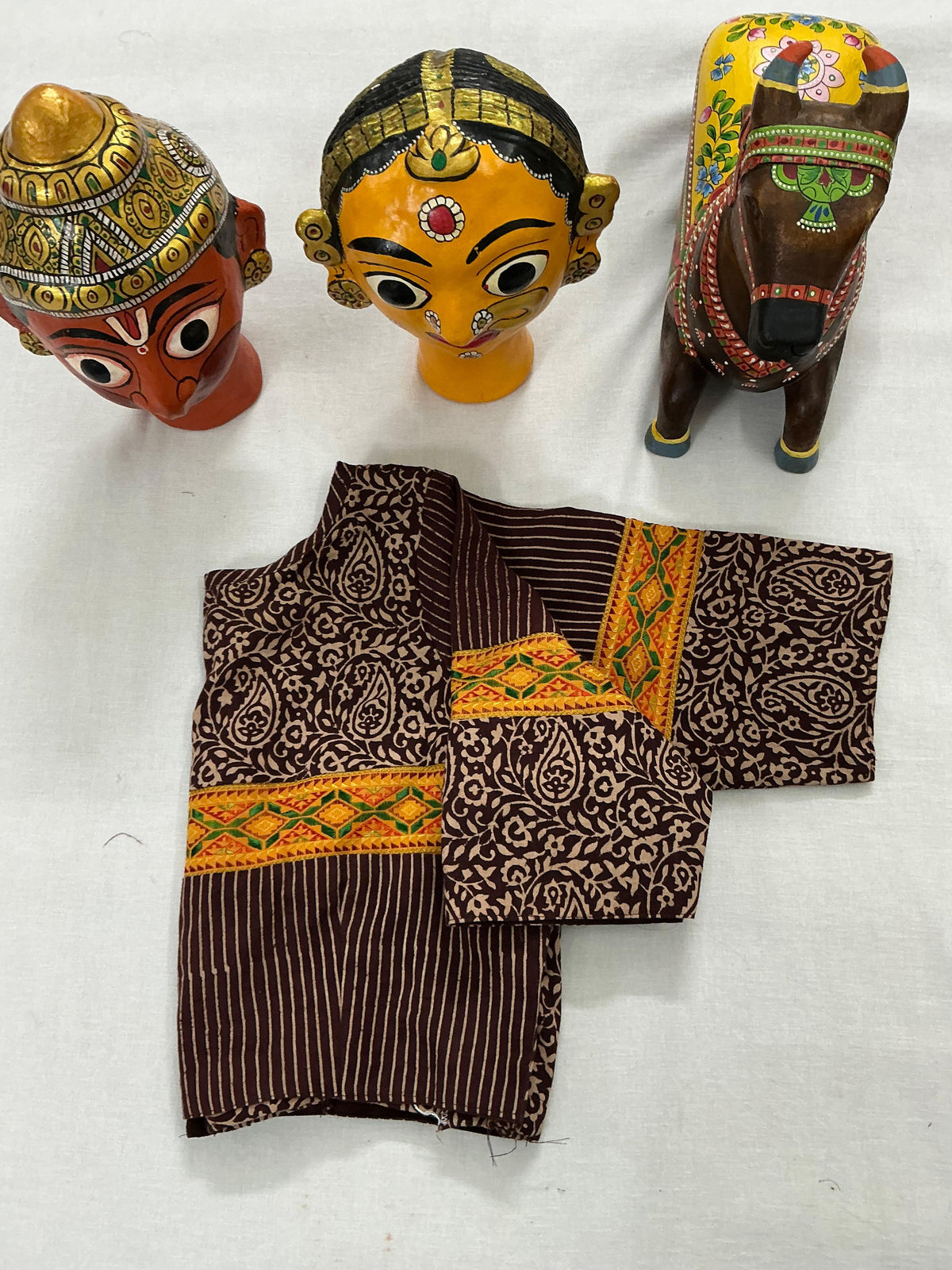 Handcrafted Ready to Wear Blouse : Blockprints &amp; Suf Embroidery