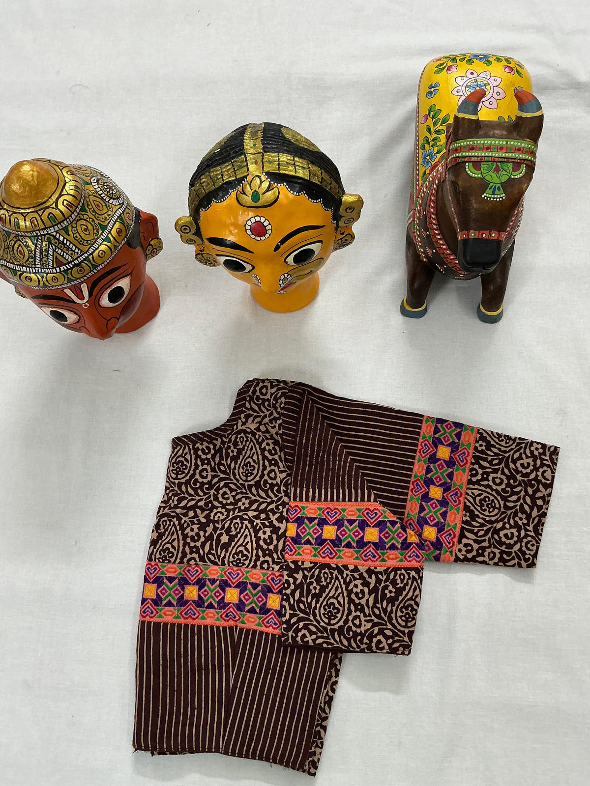 Handcrafted Ready to Wear Blouse : Blockprints &amp; Suf Embroidery