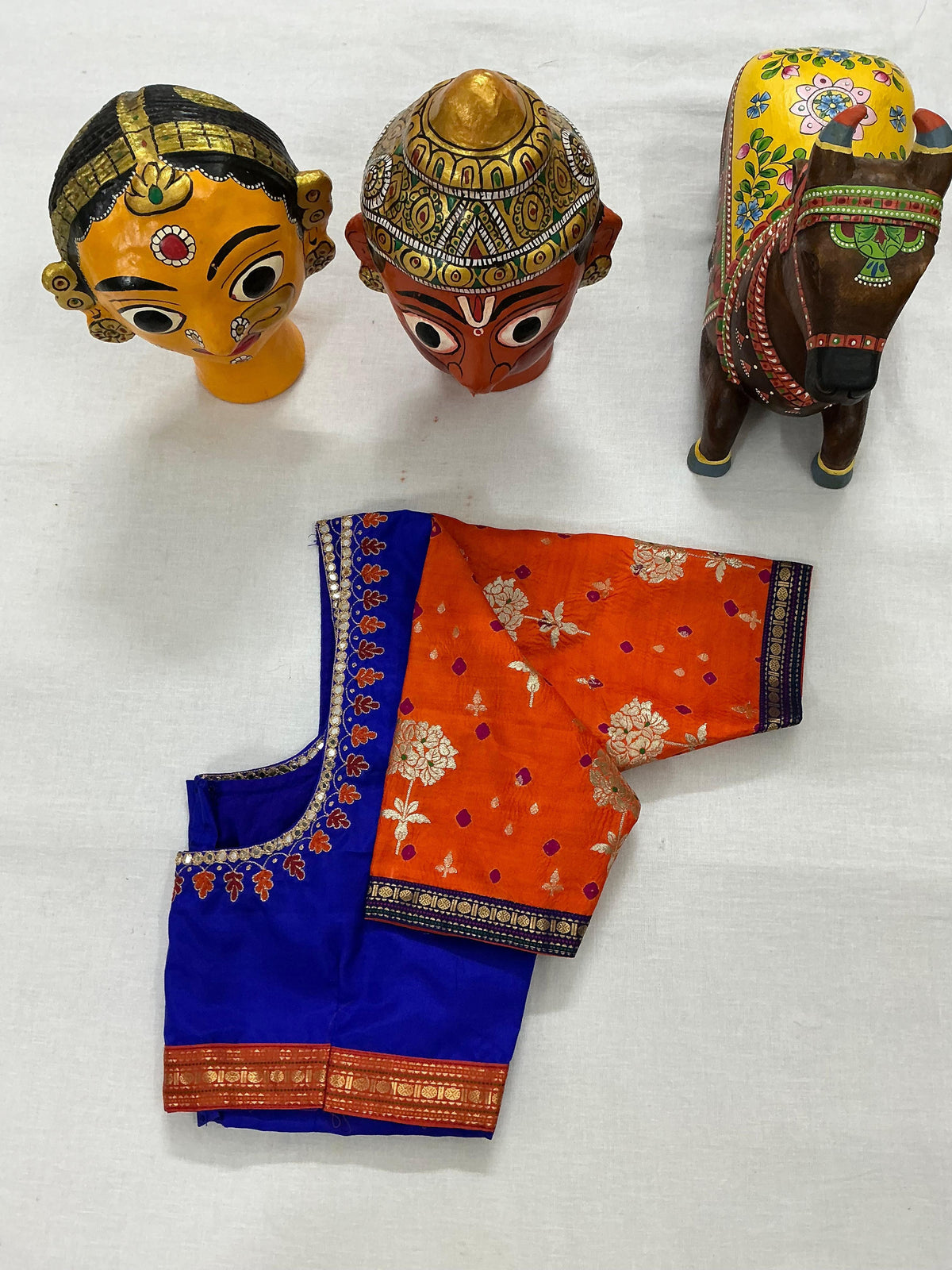 Handcrafted Ready to Wear Blouse : Kanjivaram Silk (Royal Blue)