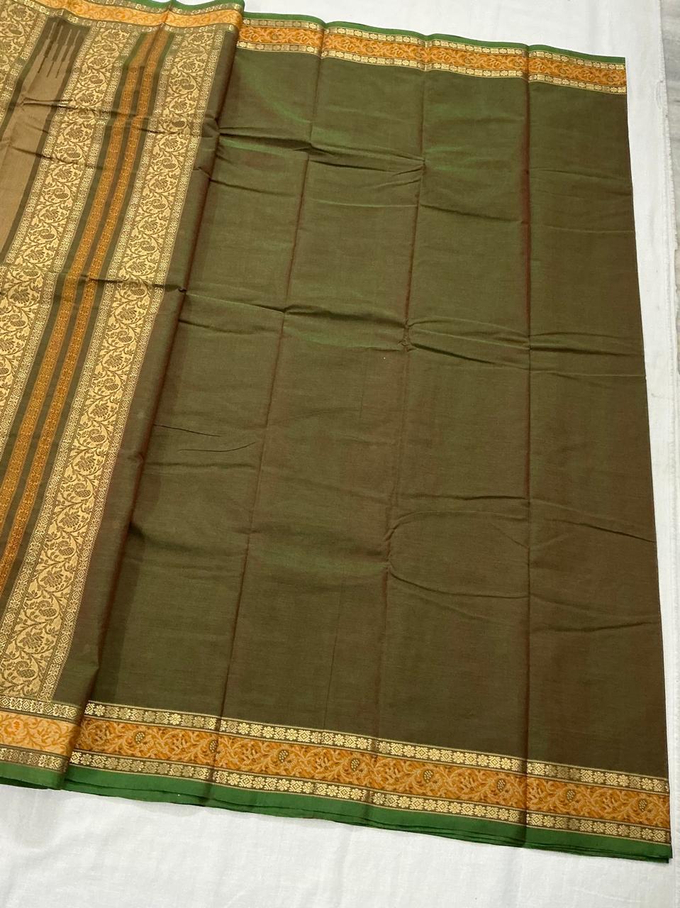 Handwoven Kanchi cotton : Mehendi Green