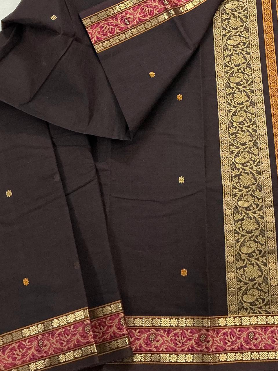 Handwoven Kanchi cotton : Coffee Brown