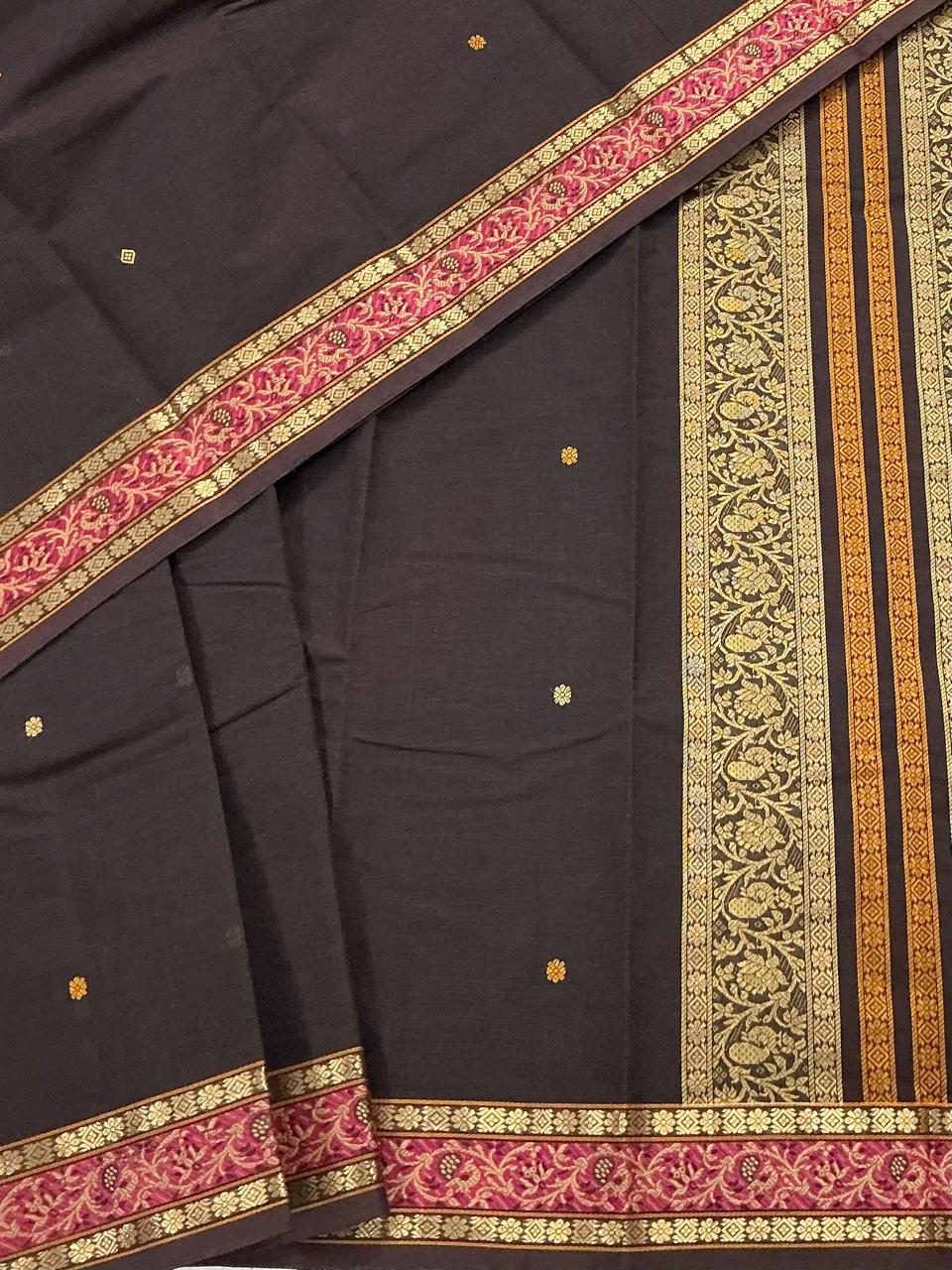 Handwoven Kanchi cotton : Coffee Brown