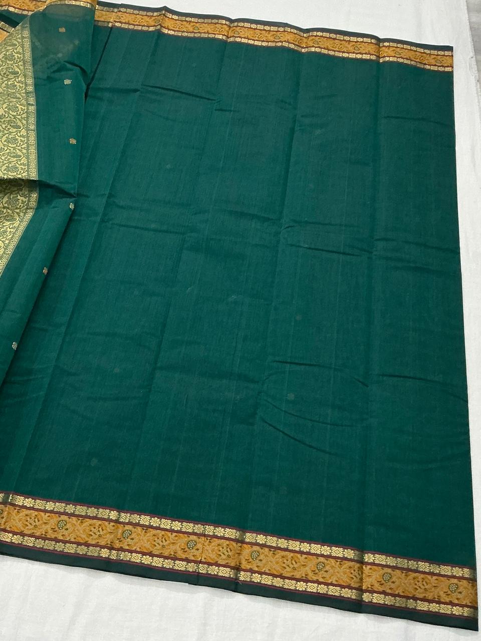 Handwoven Kanchi cotton : Meenakshi Green