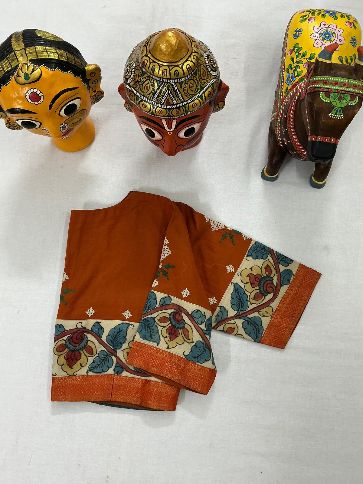 Handcrafted Ready to Wear Blouse : Kalamkari &amp; Kutch in cotton