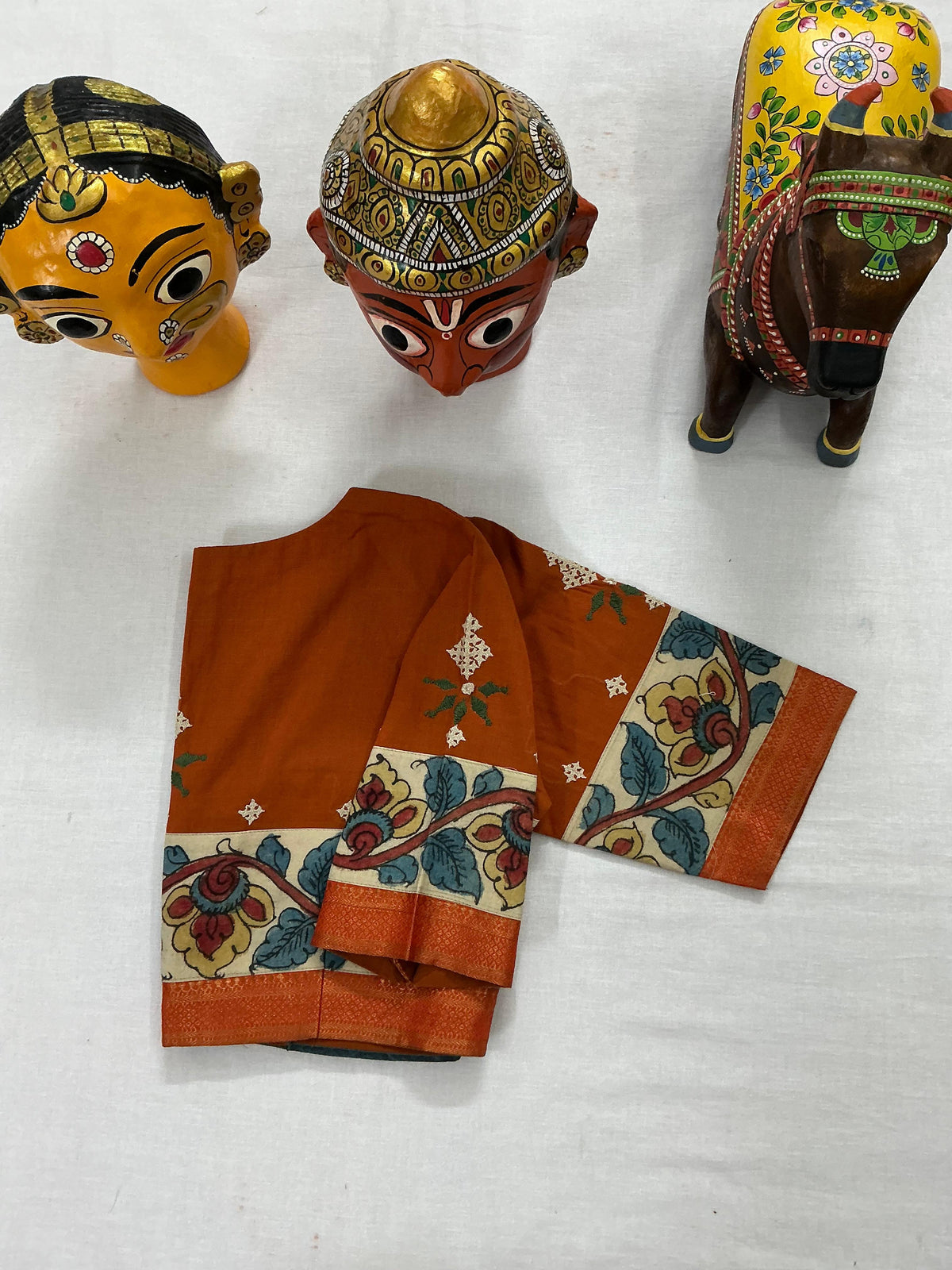 Handcrafted Ready to Wear Blouse : Kalamkari &amp; Kutch in cotton