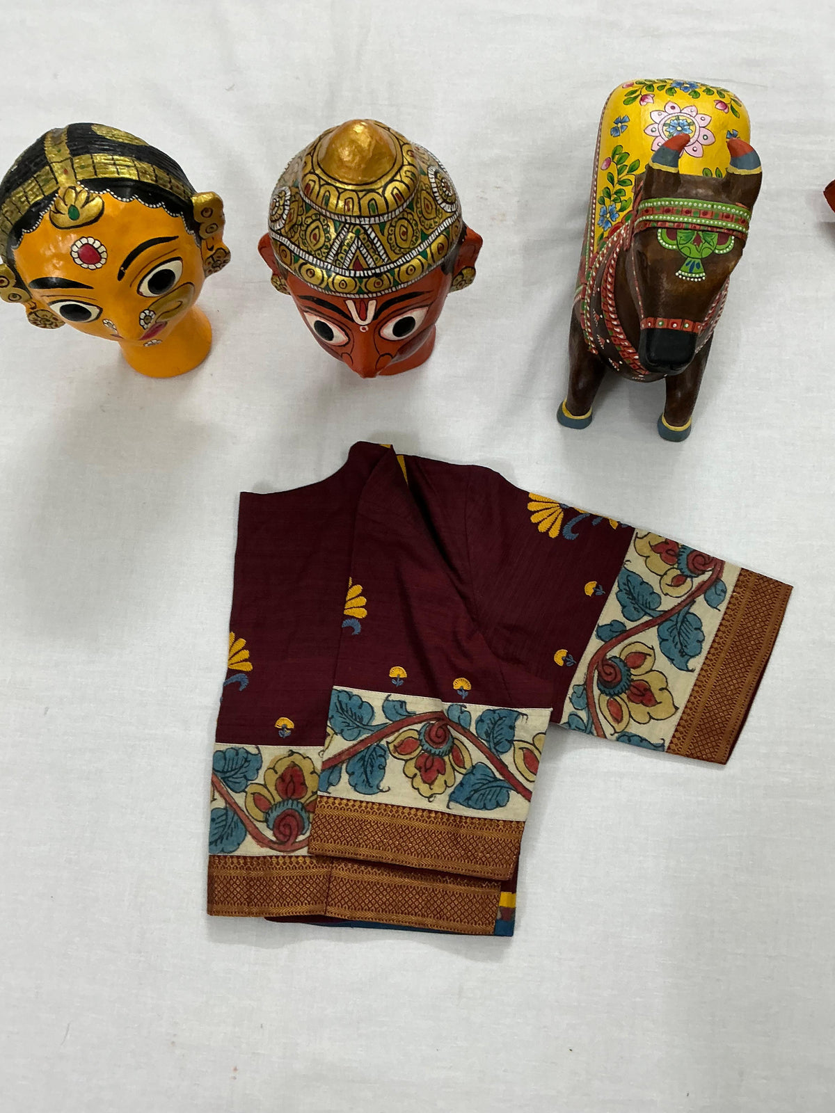 Handcrafted Ready to Wear Blouse : Kalamkari &amp; Kutch in cotton