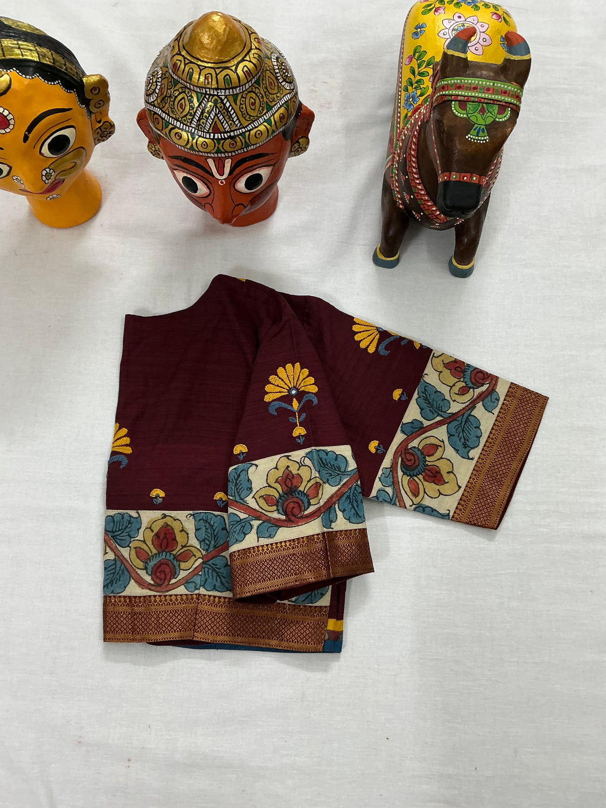 Handcrafted Ready to Wear Blouse : Kalamkari &amp; Kutch in cotton