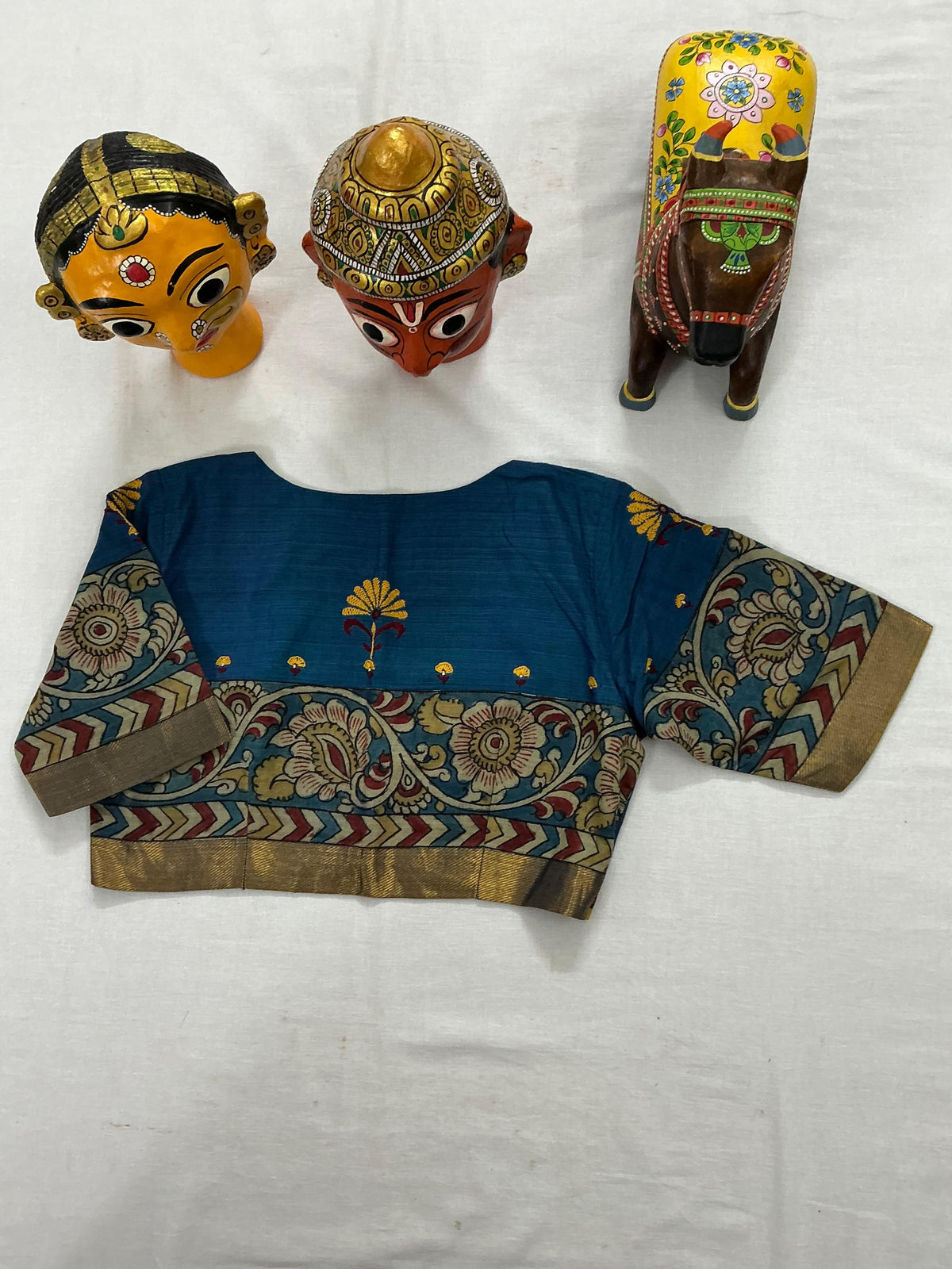 Handcrafted Ready to Wear Blouse : Kalamkari &amp; Kutch in cotton