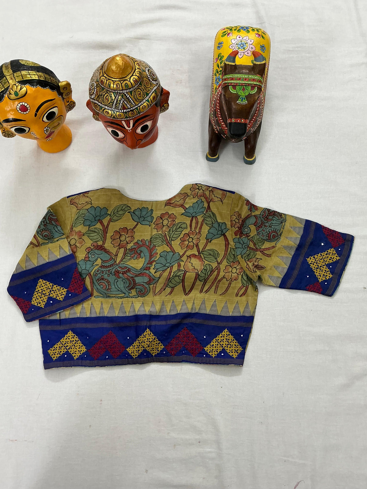 Handcrafted Ready to Wear Blouse : Kalamkari &amp; Kutch in cotton