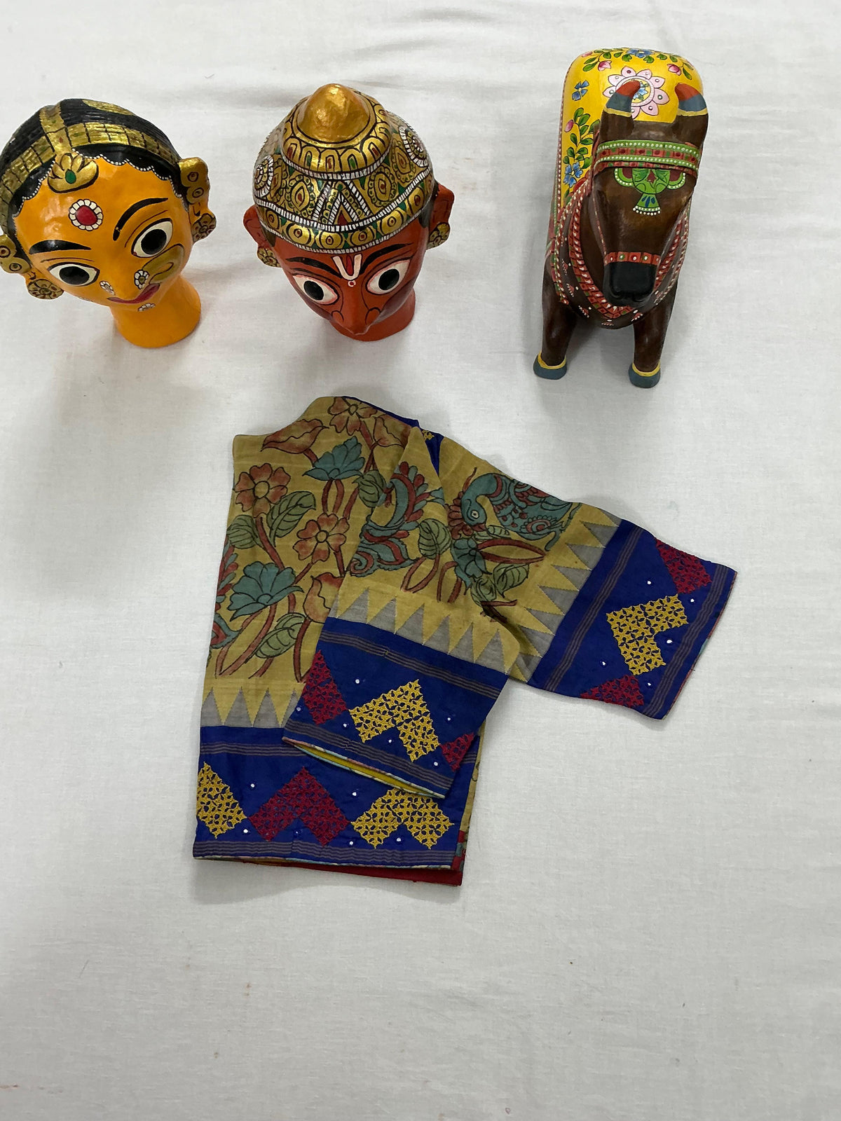 Handcrafted Ready to Wear Blouse : Kalamkari &amp; Kutch in cotton