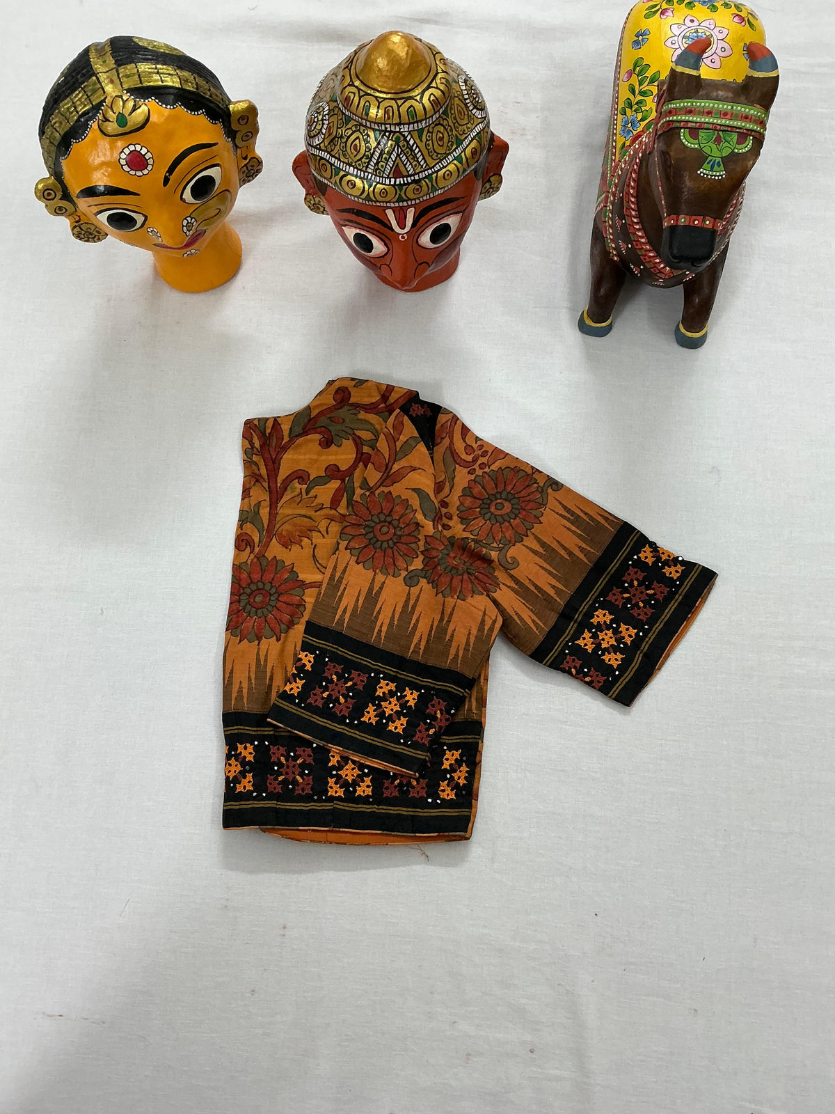 Handcrafted Ready to Wear Blouse : Kalamkari &amp; Kutch in cotton