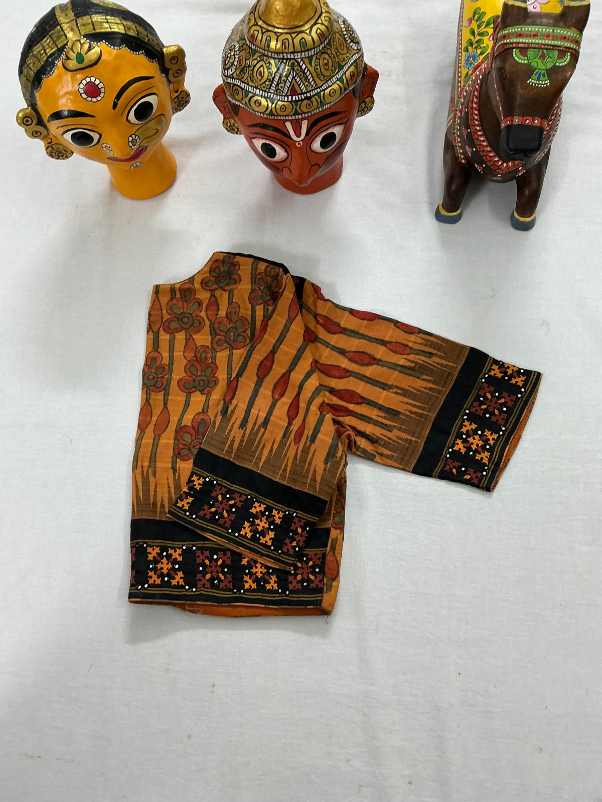 Handcrafted Ready to Wear Blouse : Kalamkari &amp; Kutch in cotton