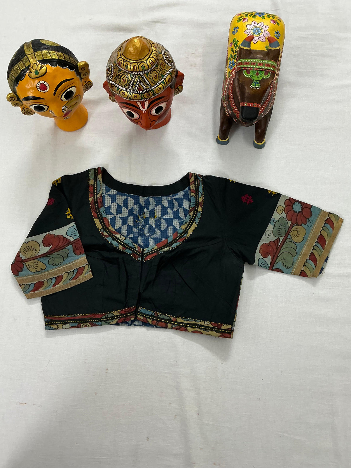 Handcrafted Ready to Wear Blouse : Kalamkari &amp; Kutch in cotton
