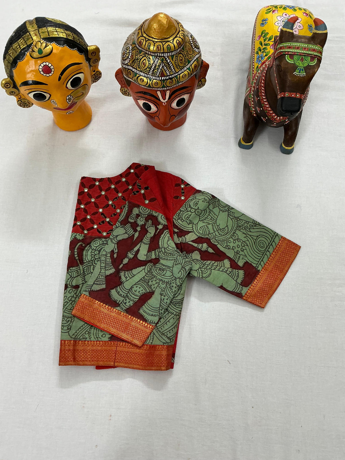 Handcrafted Ready to Wear Blouse : Kalamkari &amp; Kutch in cotton