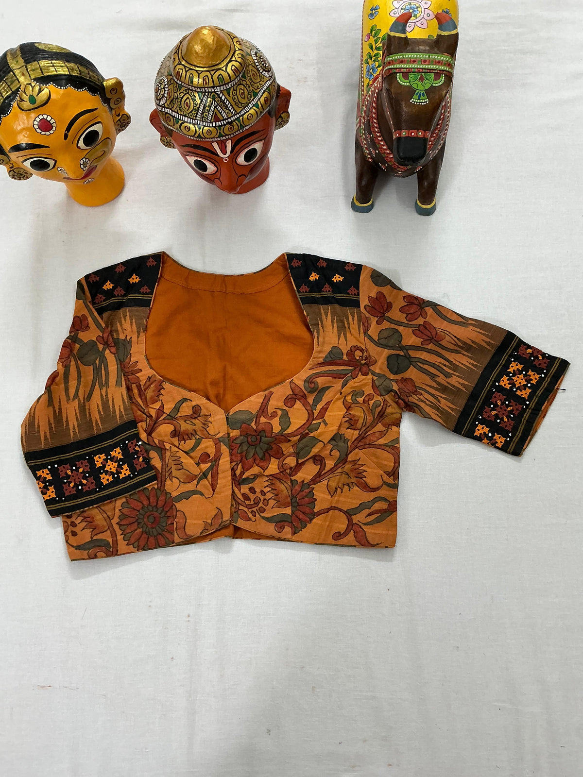 Handcrafted Ready to Wear Blouse : Kalamkari &amp; Kutch in cotton